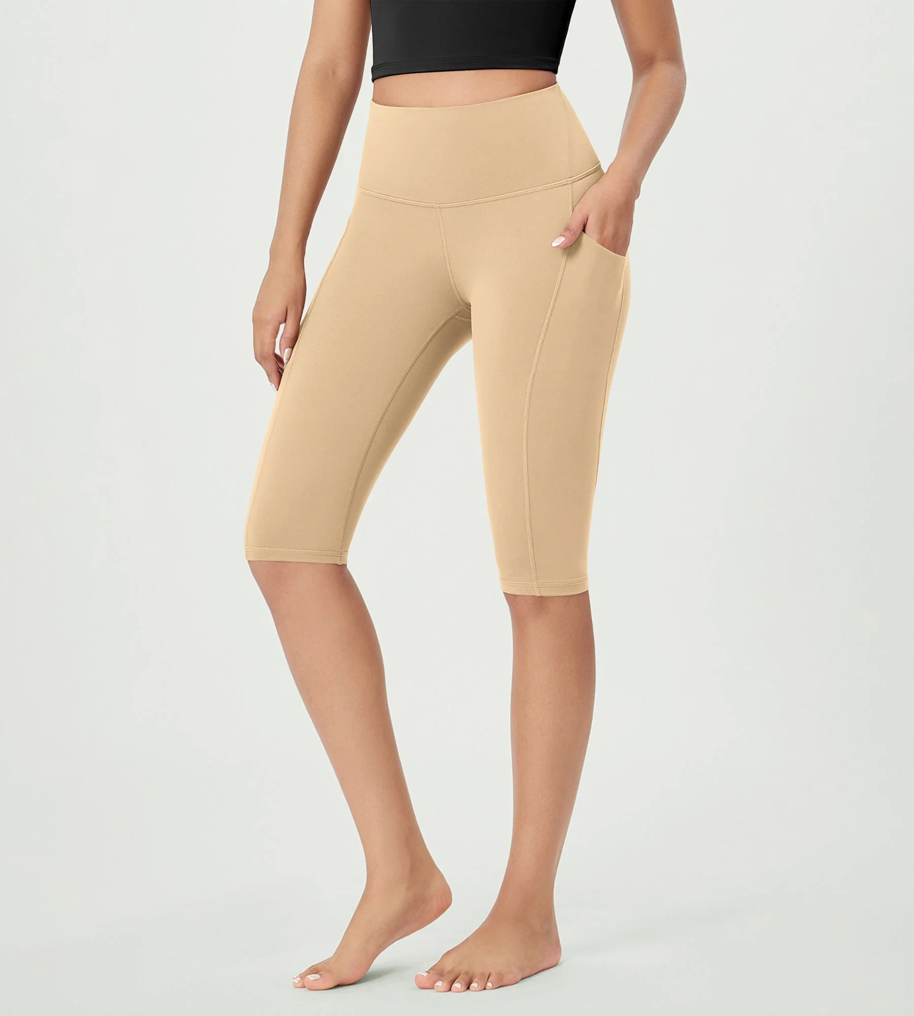 14" ODLEX High Waist Workout Yoga Capri Leggings with Pockets - Image 12