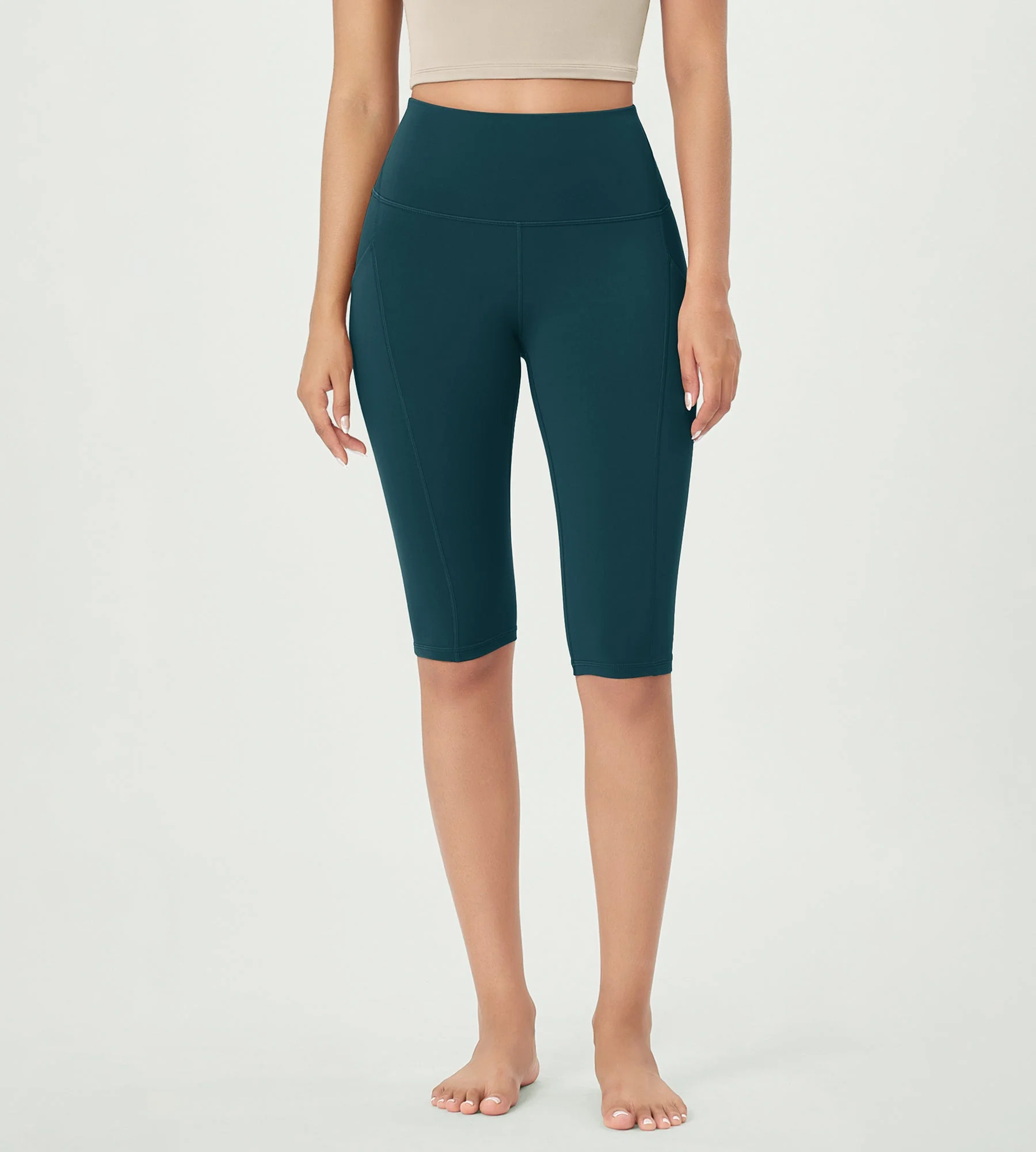 14" ODLEX High Waist Workout Yoga Capri Leggings with Pockets - Image 25