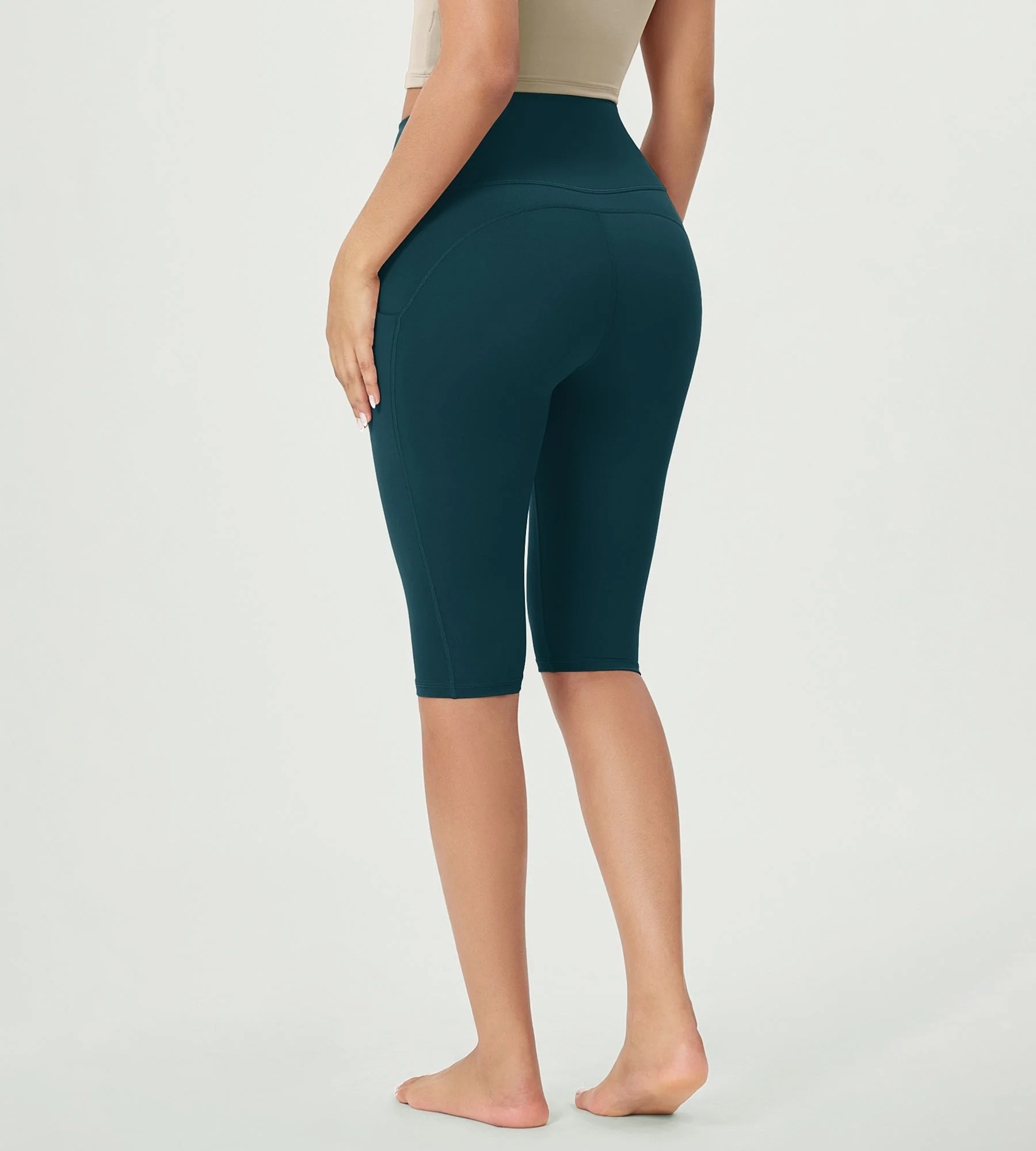 14" ODLEX High Waist Workout Yoga Capri Leggings with Pockets - Image 26