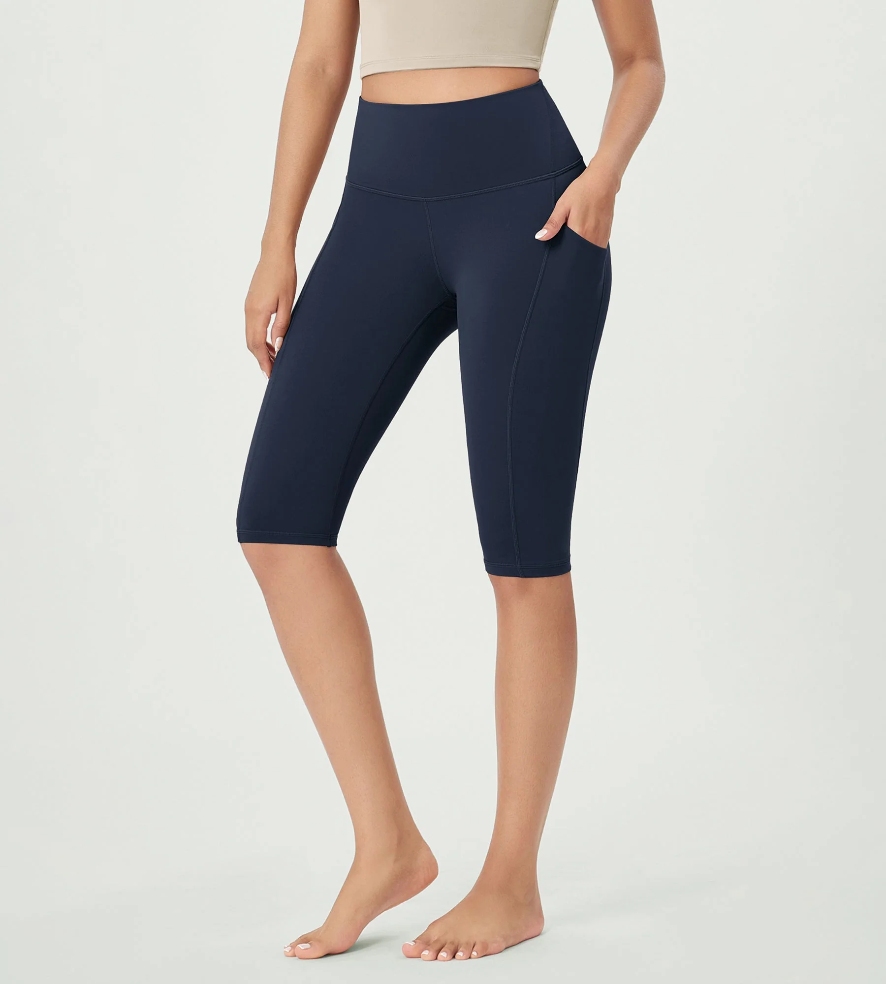 14" ODLEX High Waist Workout Yoga Capri Leggings with Pockets - Image 28