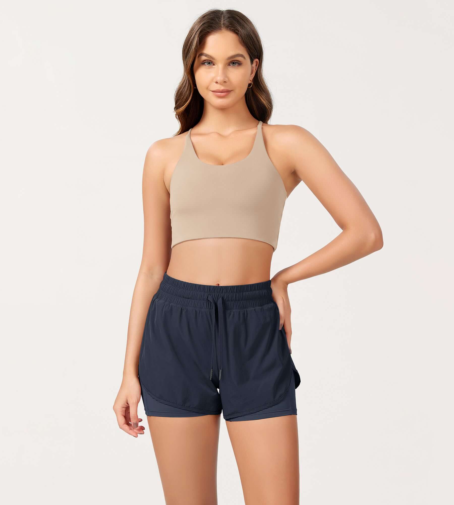 2 in 1 Athletic Shorts with Pockets - Image 6