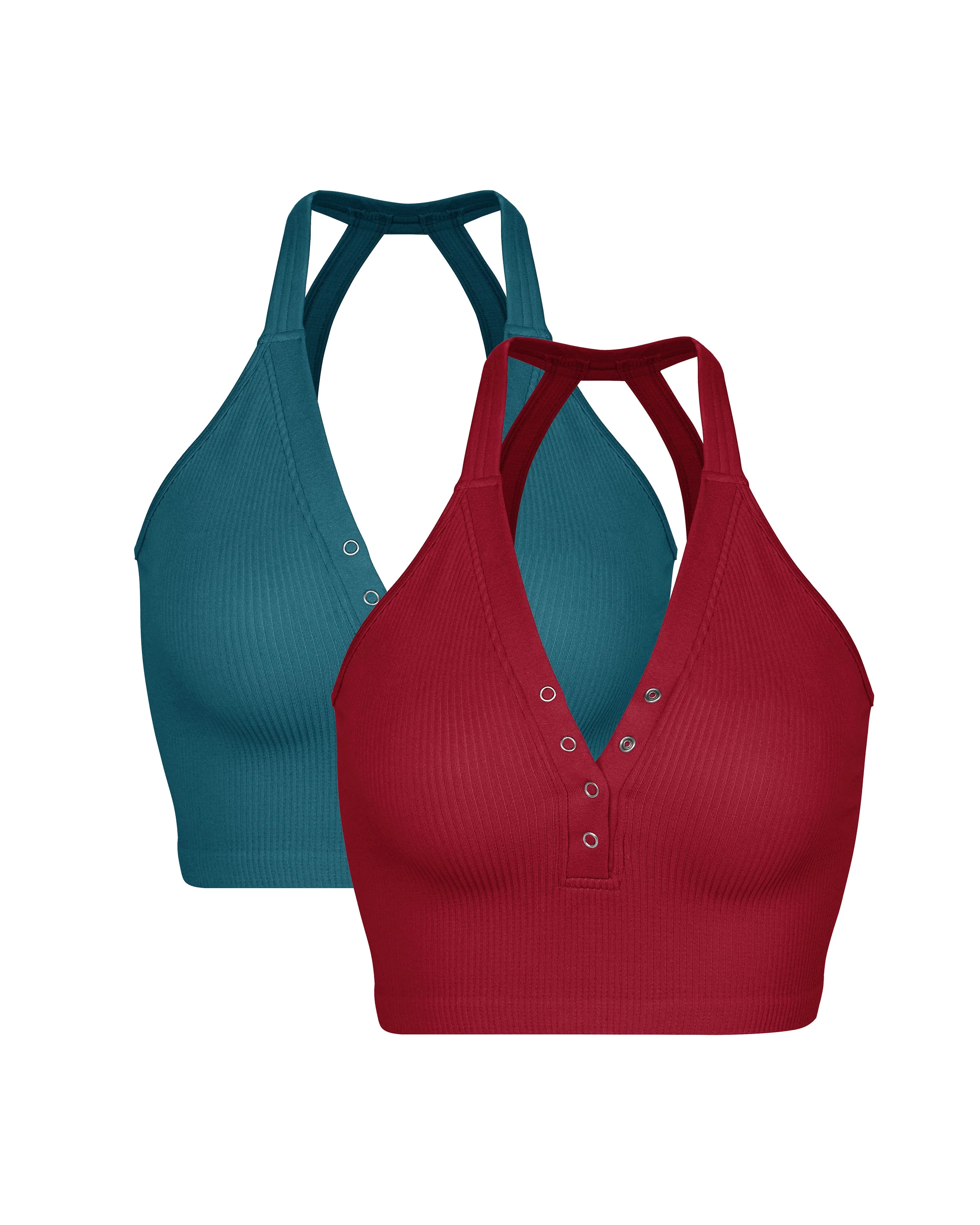 2-Pack Seamless Henley Crop Tops - Image 18