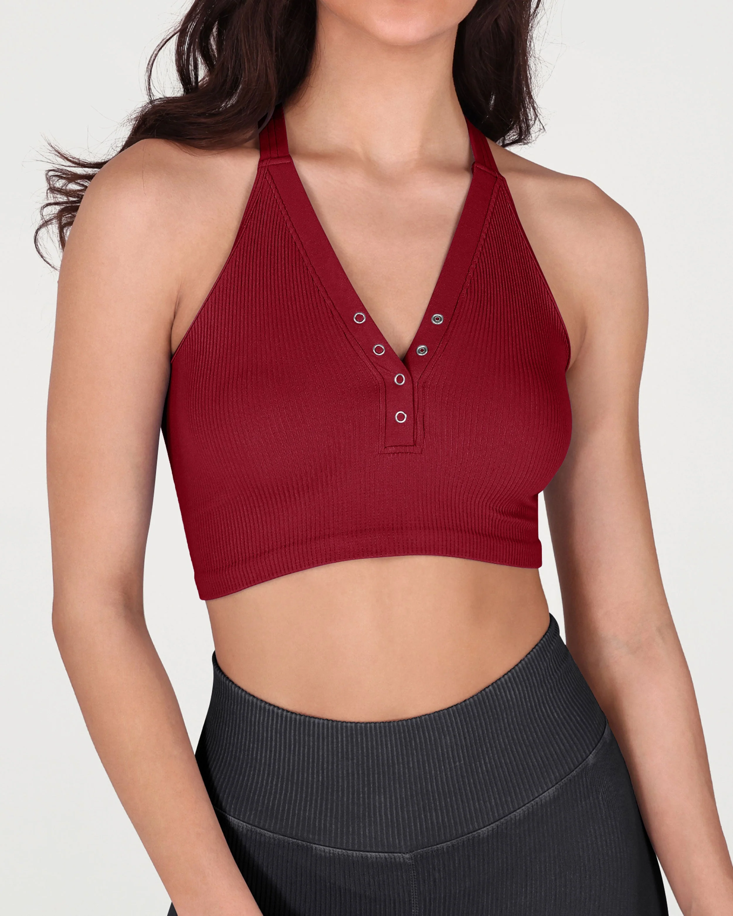 2-Pack Seamless Henley Crop Tops - Image 19