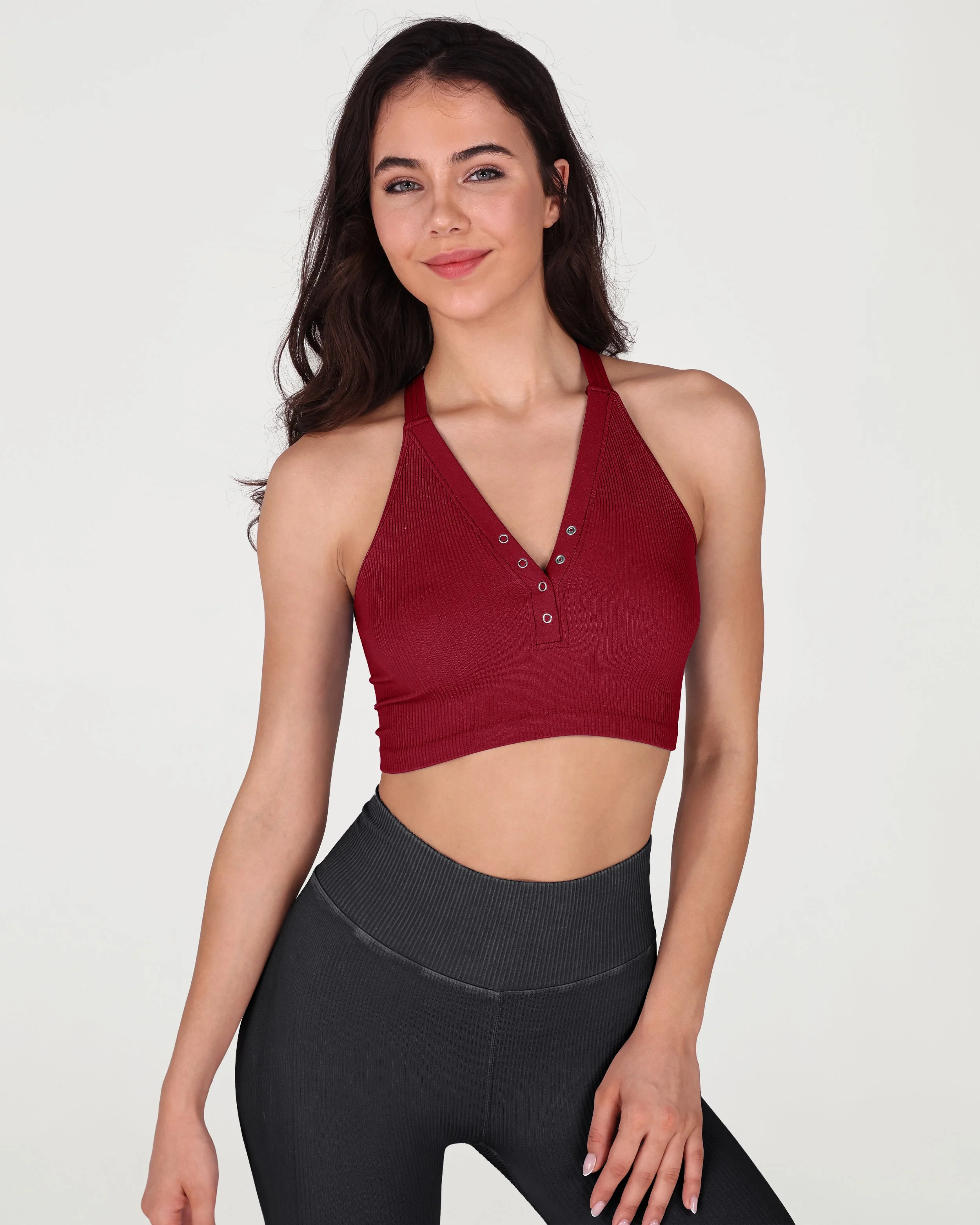 2-Pack Seamless Henley Crop Tops - Image 21