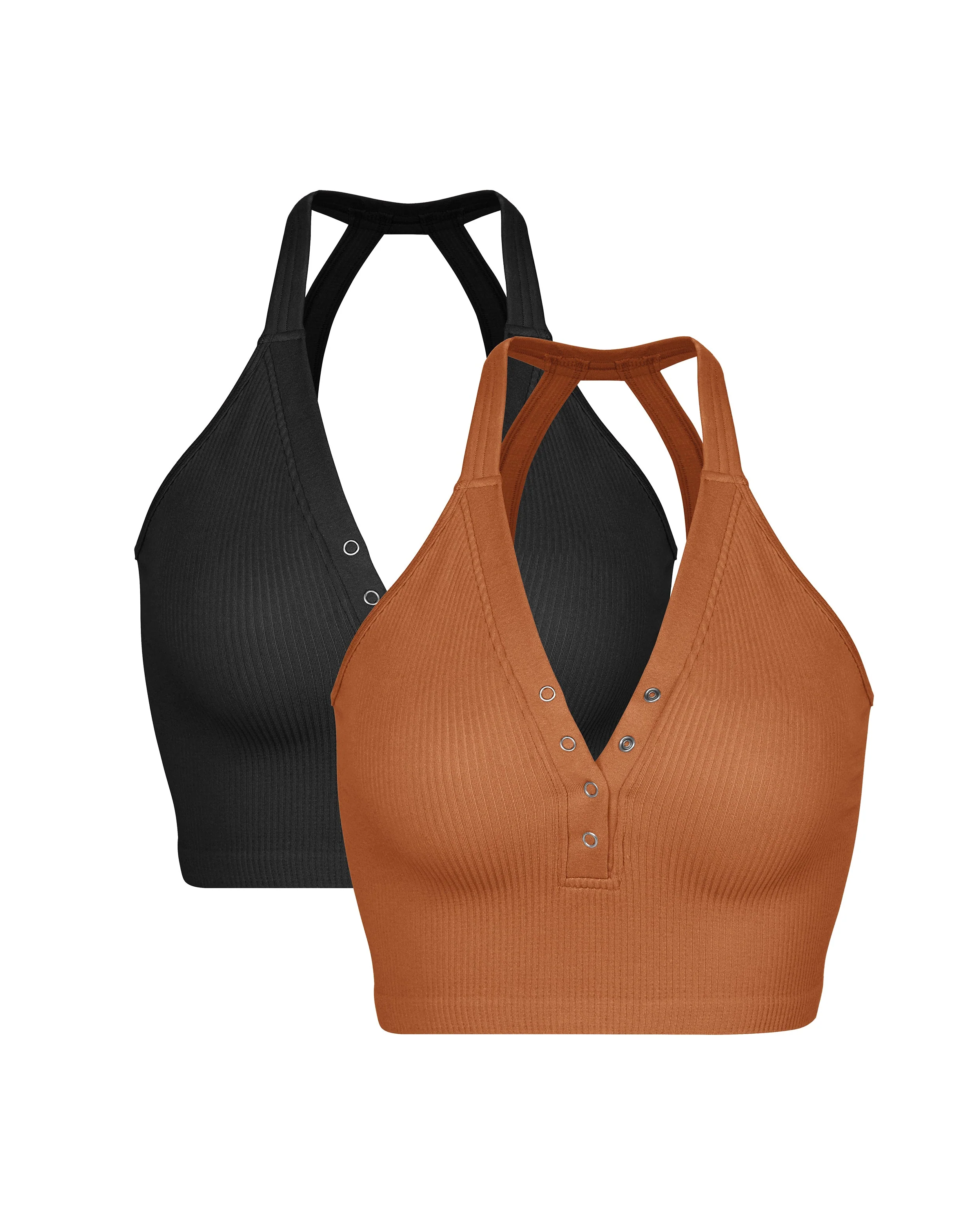 2-Pack Seamless Henley Crop Tops - Image 9