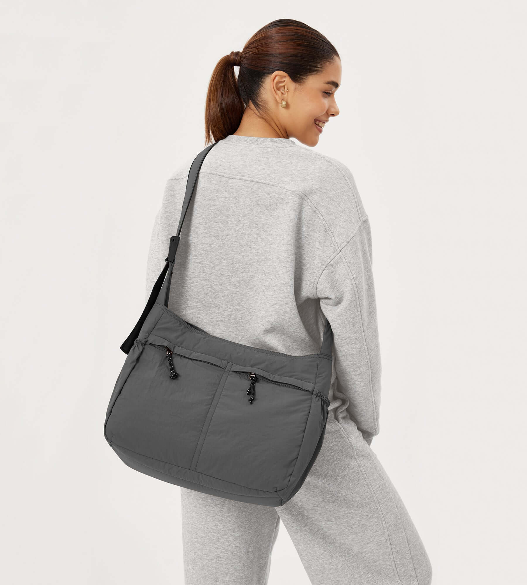20L Crossbody Large Capacity Lightweight Hobo Shoulder Sling Bag - Image 25