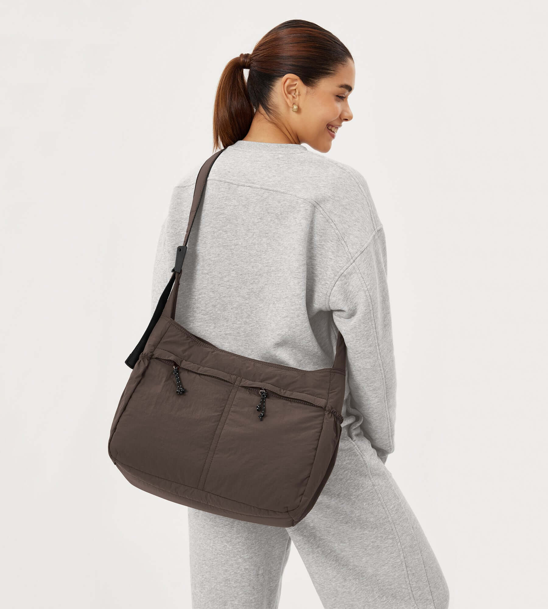 20L Crossbody Large Capacity Lightweight Hobo Shoulder Sling Bag - Image 38