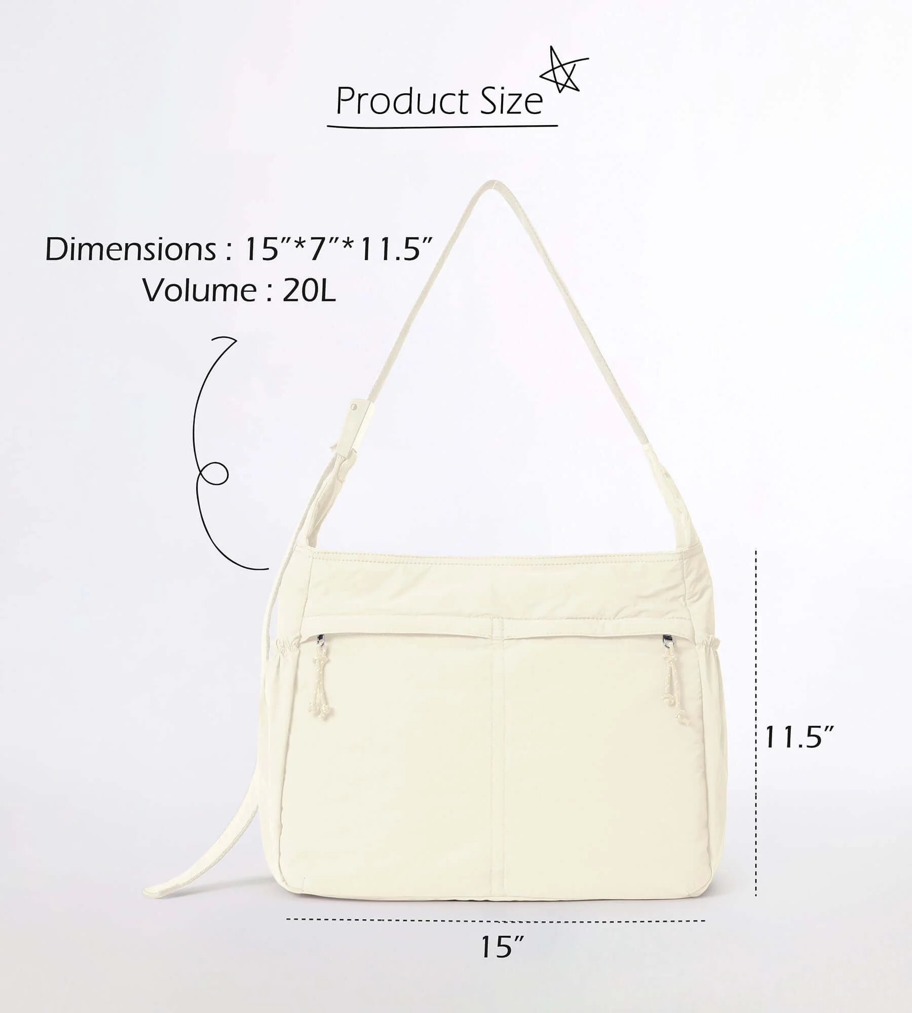 20L Crossbody Large Capacity Lightweight Hobo Shoulder Sling Bag - Image 52