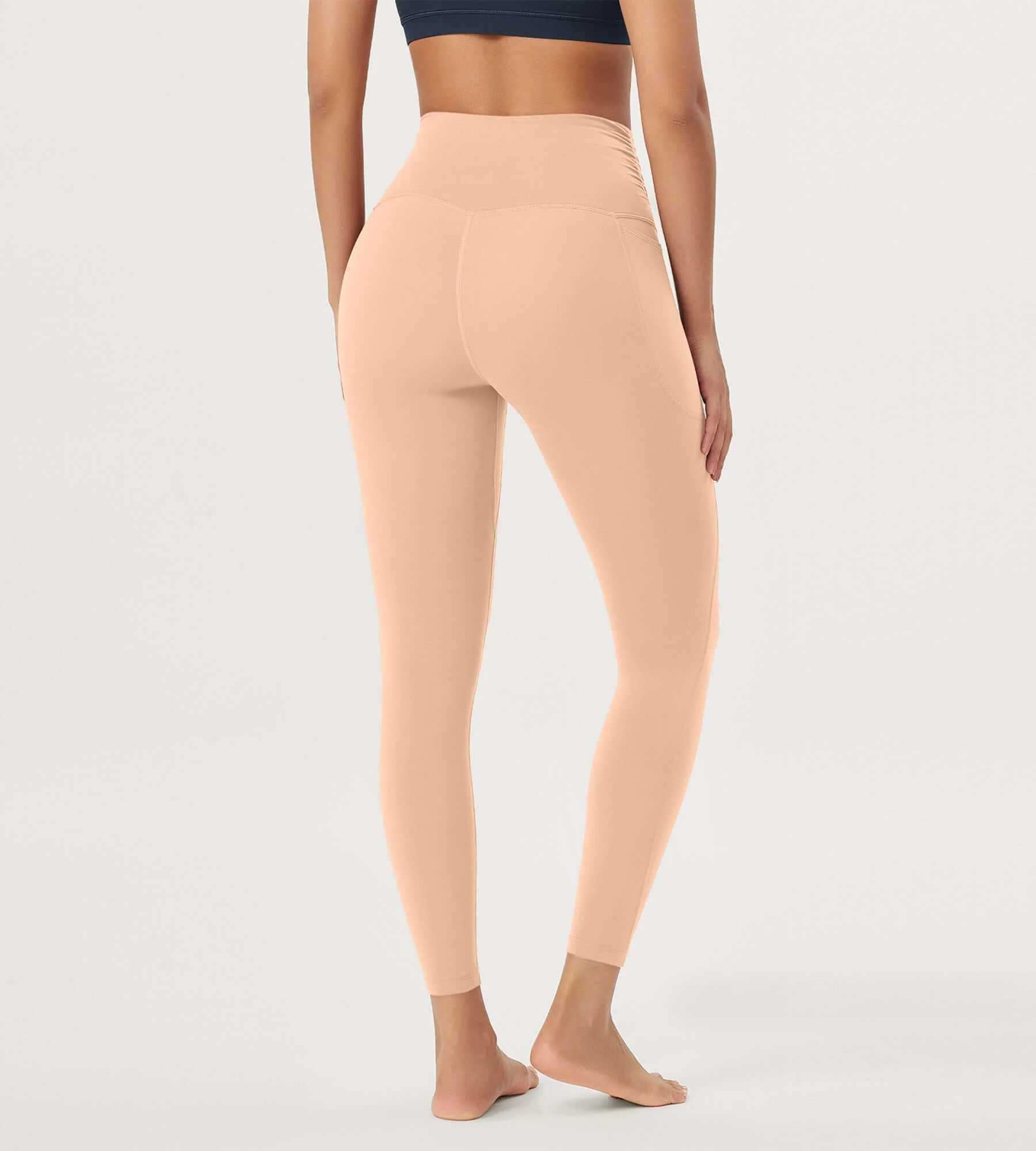 25" / 28" Gathered Crossover Lounge Yoga Leggings with Pockets - Image 32