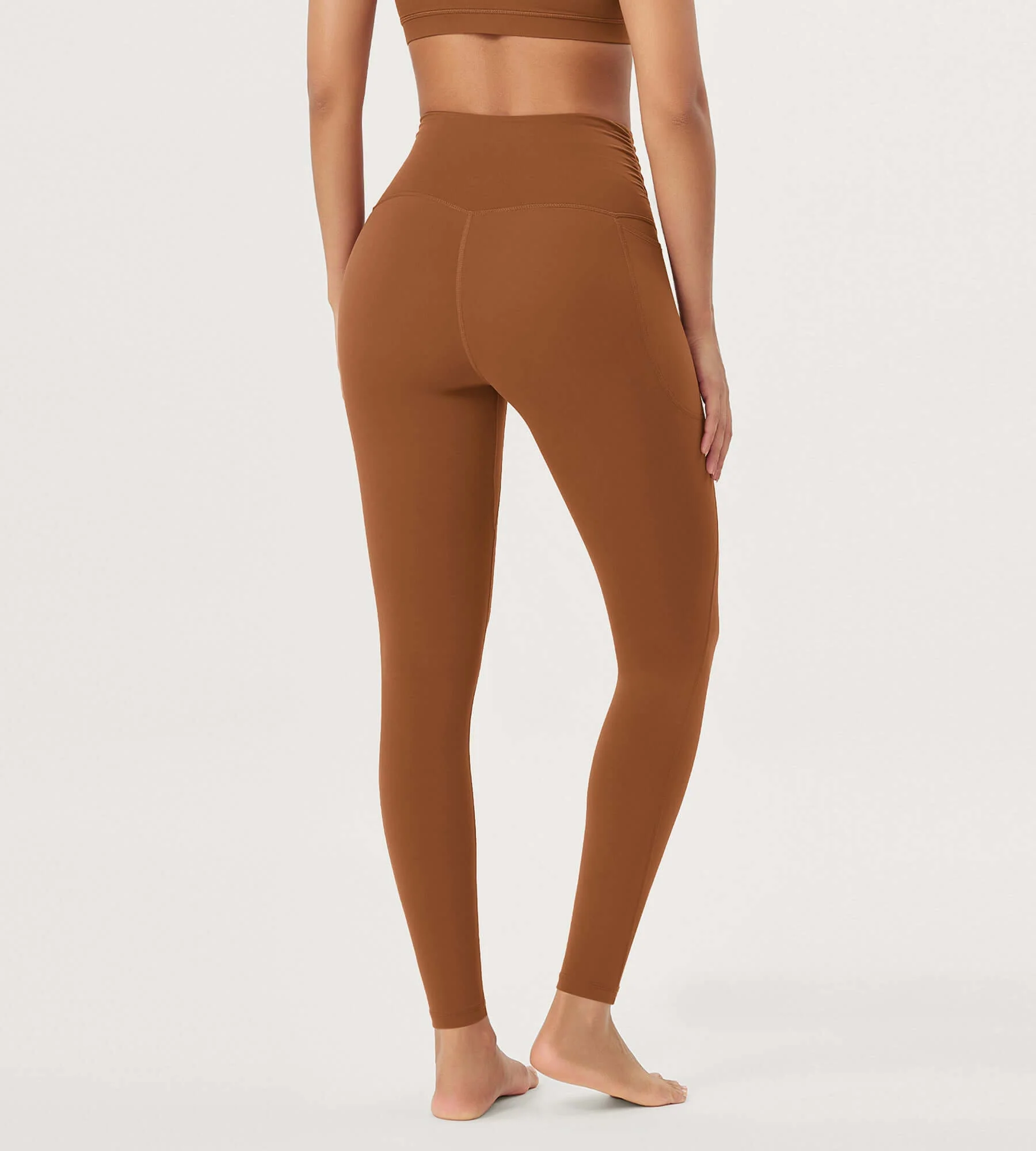 25" / 28" Gathered Crossover Lounge Yoga Leggings with Pockets - Image 46