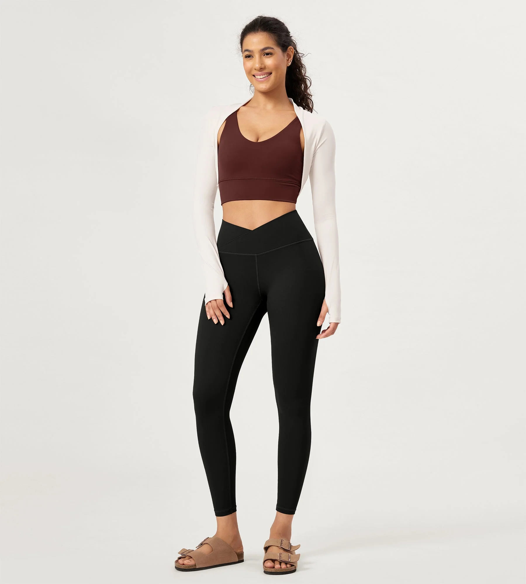 25" Buttery Soft Crossover Lounge Yoga Waist Leggings - Image 12