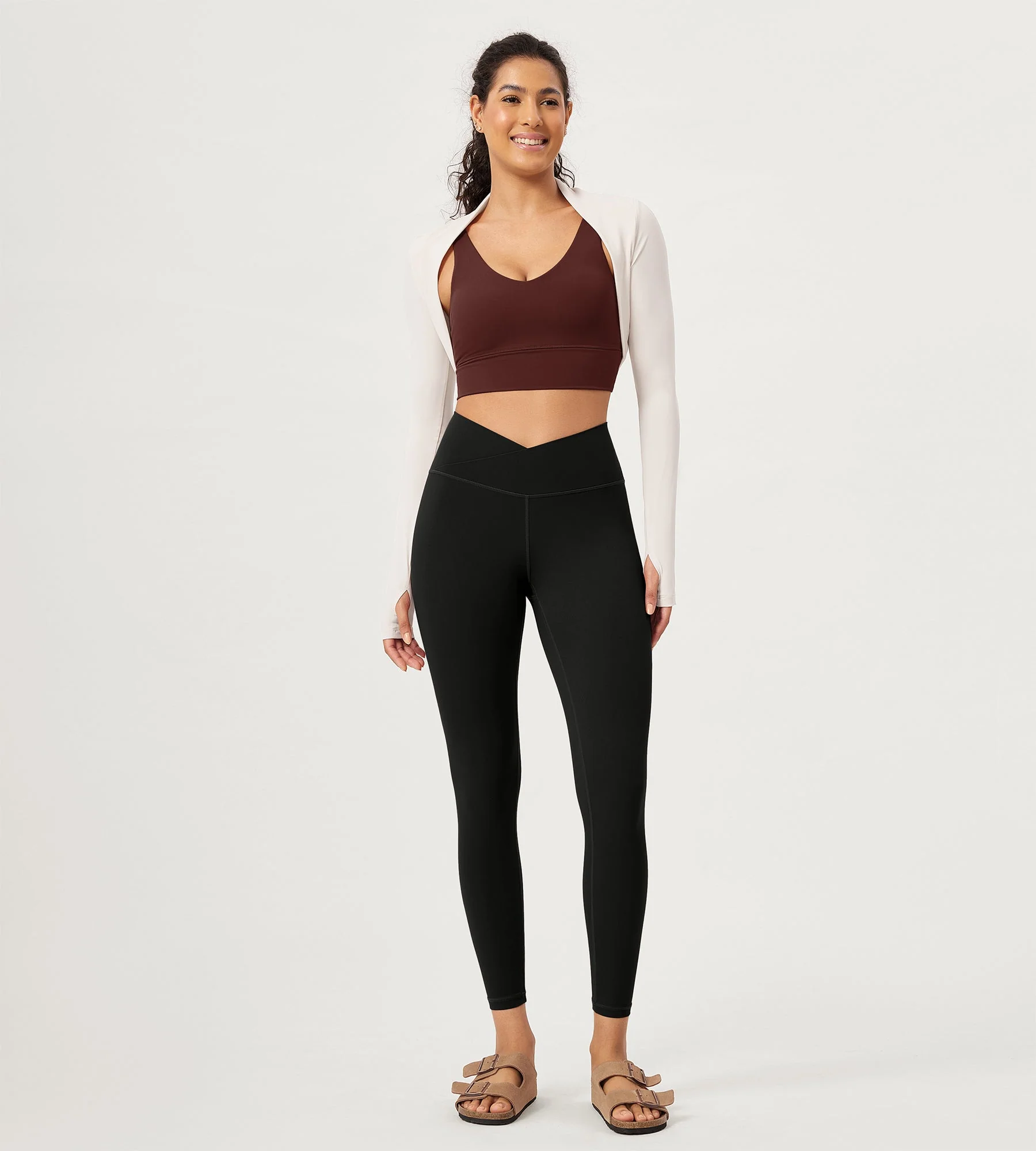 25" Buttery Soft Crossover Lounge Yoga Waist Leggings - Image 13