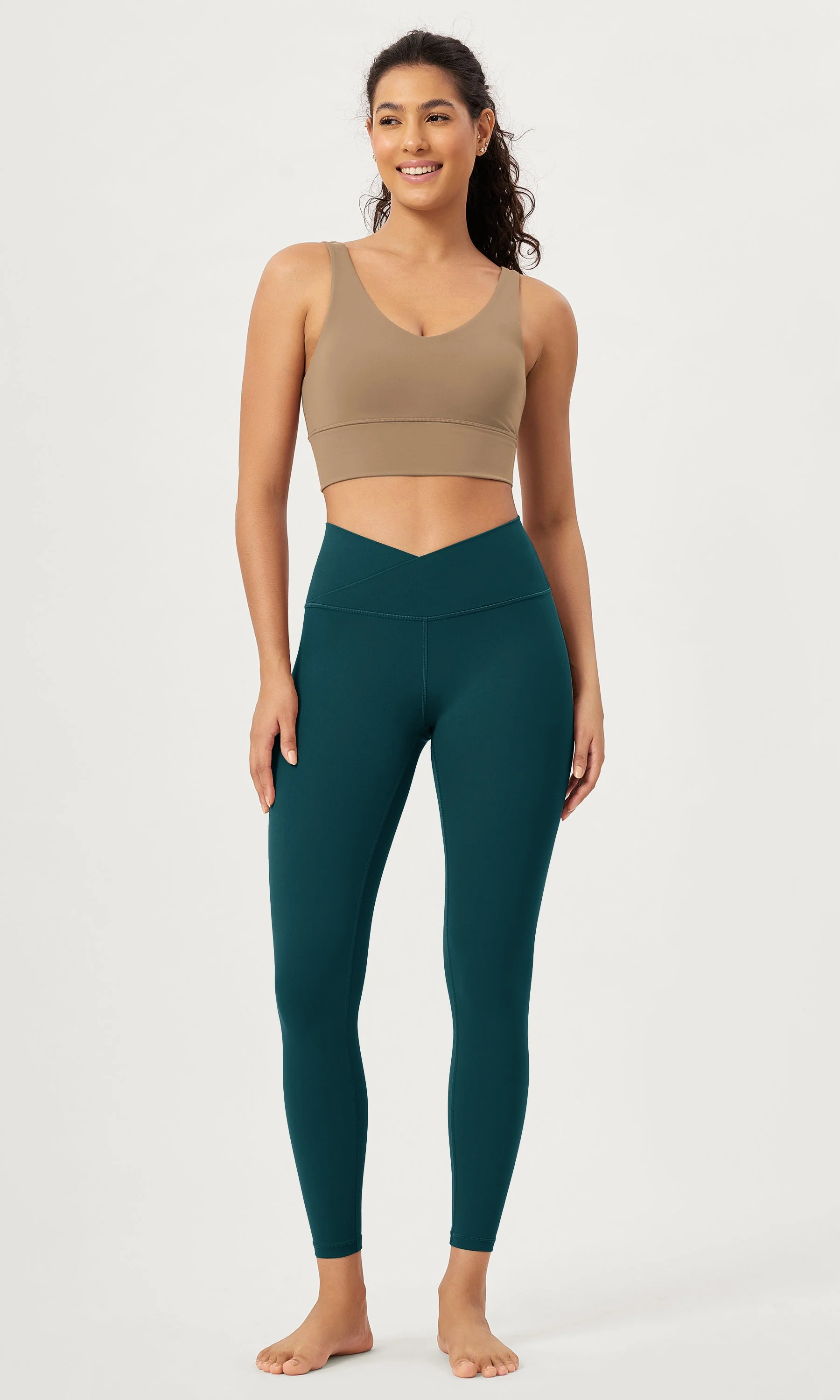 25" Buttery Soft Crossover Lounge Yoga Waist Leggings - Image 26