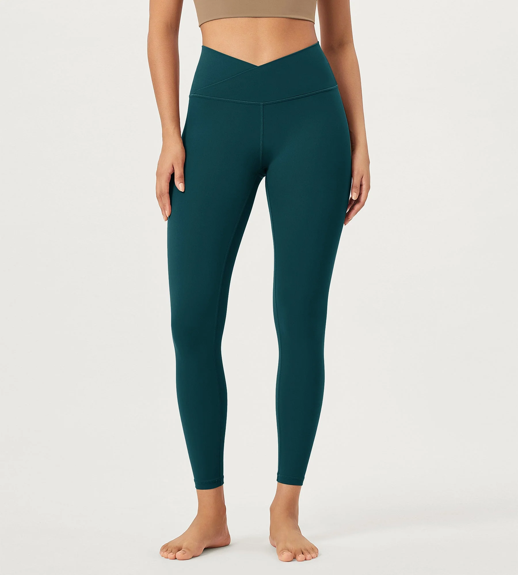 25" Buttery Soft Crossover Lounge Yoga Waist Leggings - Image 27