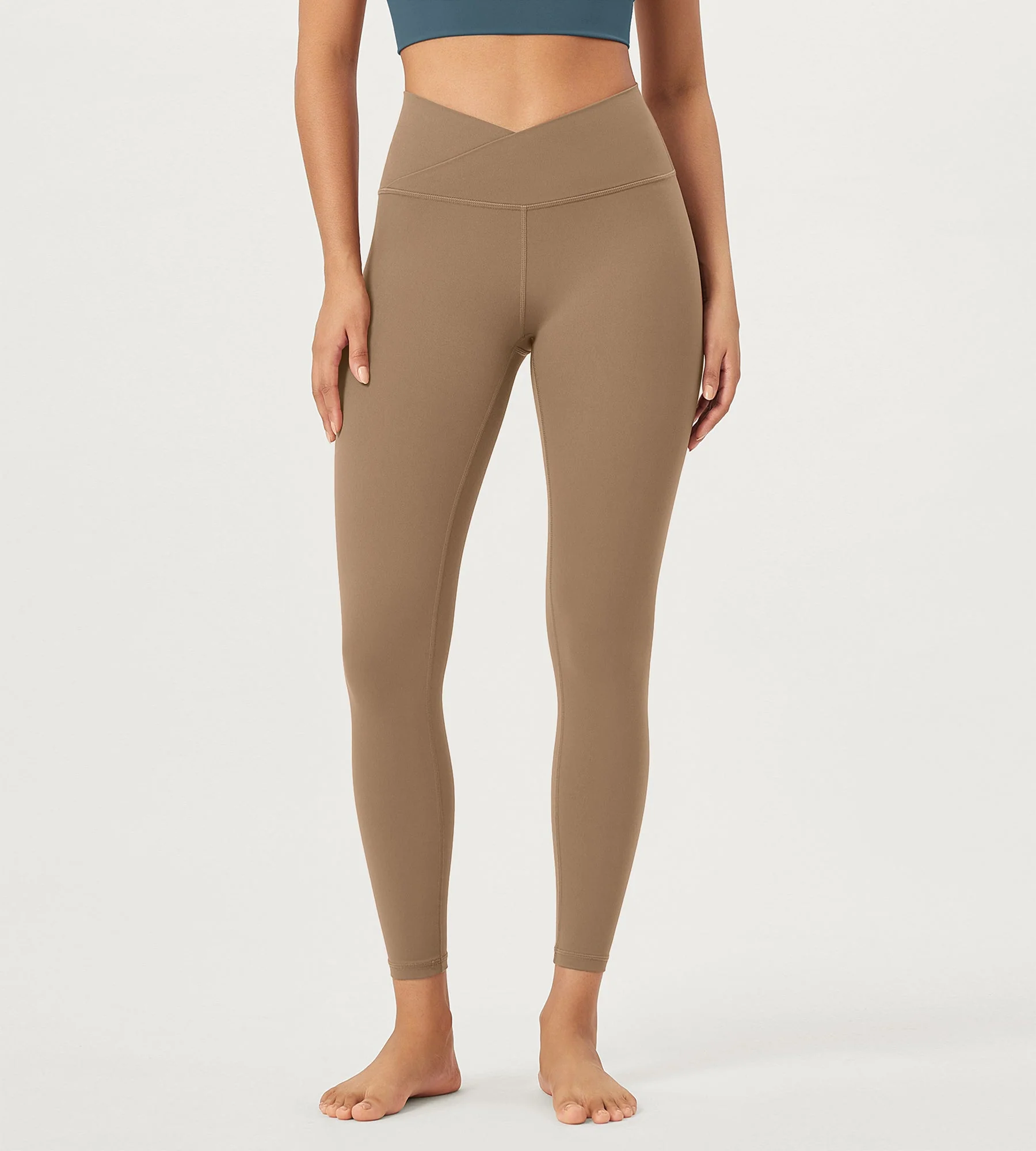 25" Buttery Soft Crossover Lounge Yoga Waist Leggings - Image 31