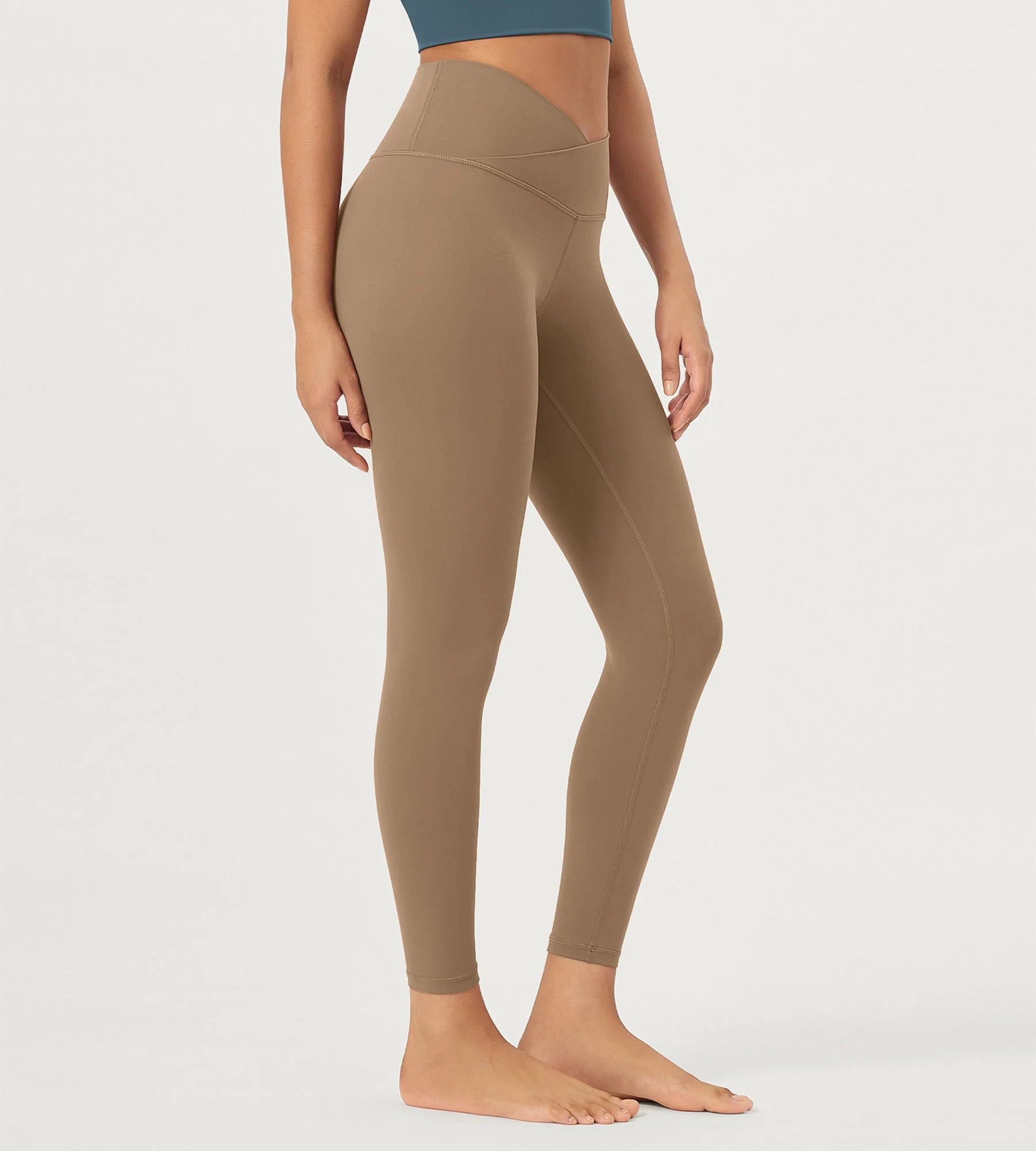 25" Buttery Soft Crossover Lounge Yoga Waist Leggings - Image 32