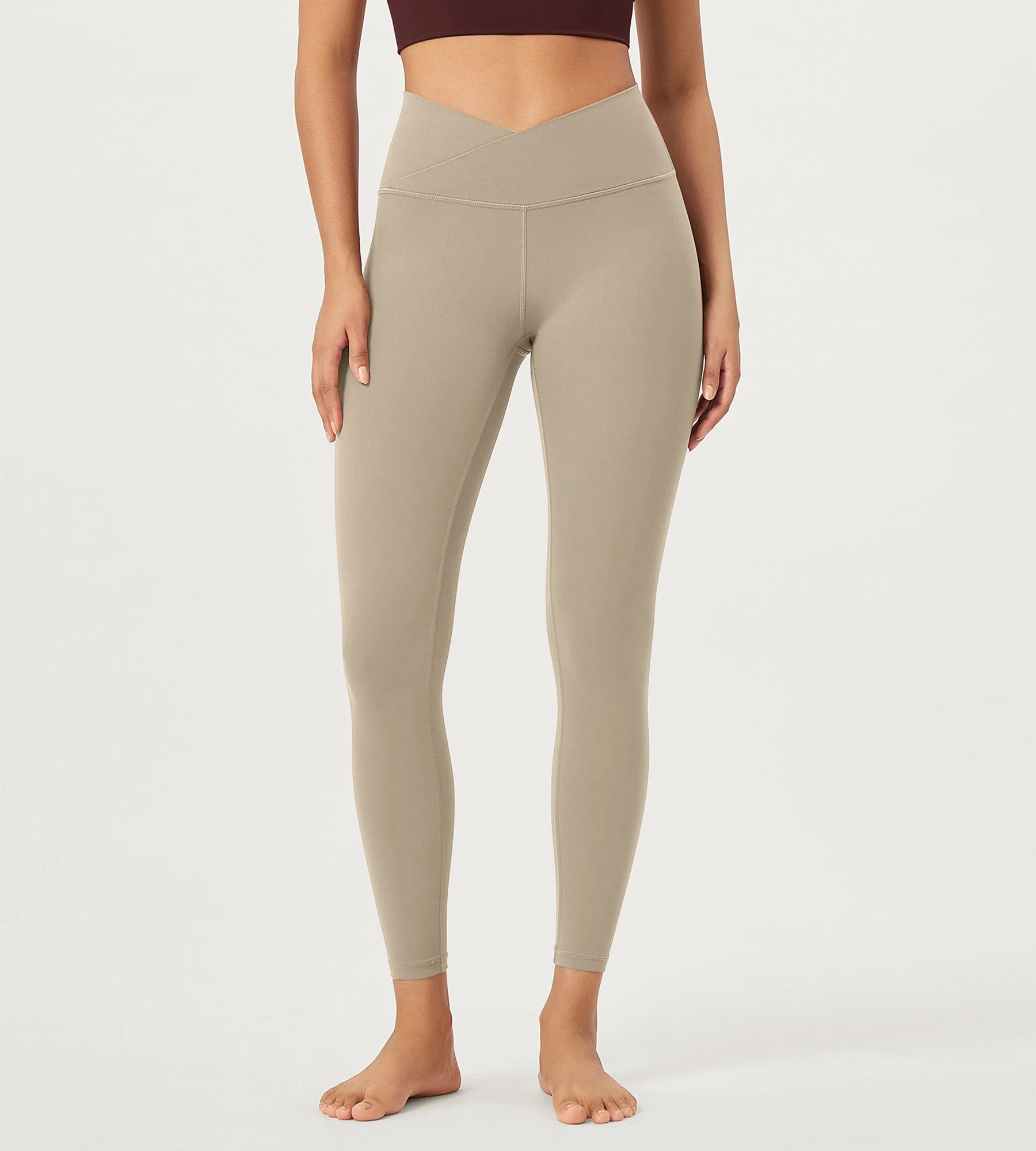 25" Buttery Soft Crossover Lounge Yoga Waist Leggings - Image 39