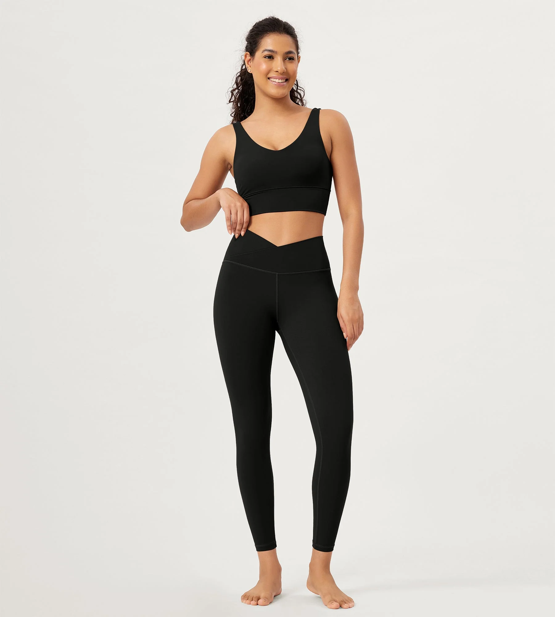 25" Buttery Soft Crossover Lounge Yoga Waist Leggings - Image 6