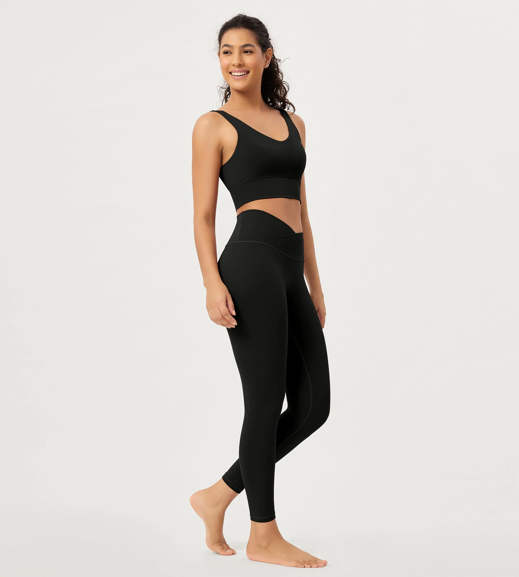 25" Buttery Soft Crossover Lounge Yoga Waist Leggings - Image 8