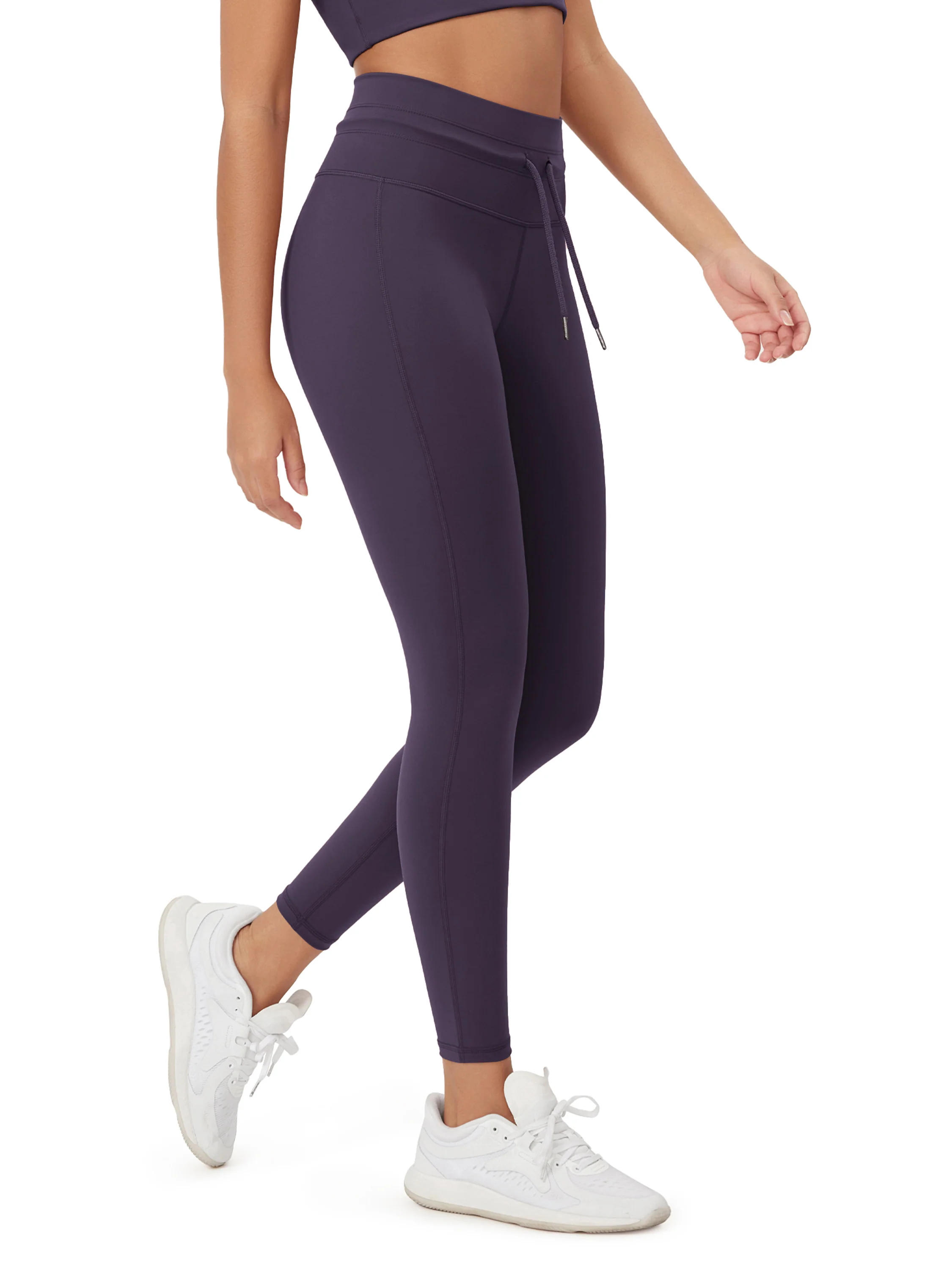 25" High Waist Workout Yoga Pants with Drawstring Tie - Image 35