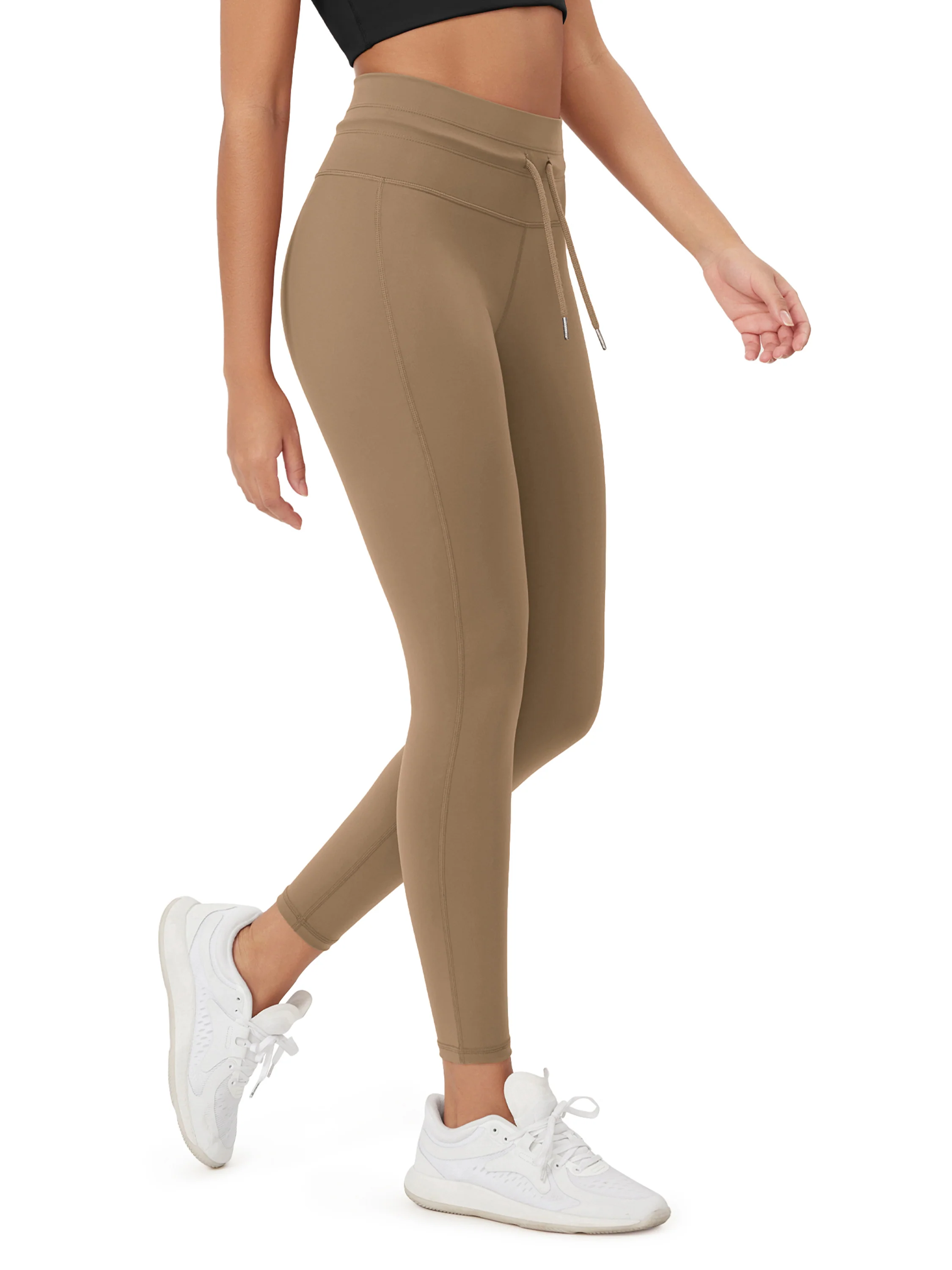 25" High Waist Workout Yoga Pants with Drawstring Tie - Image 55