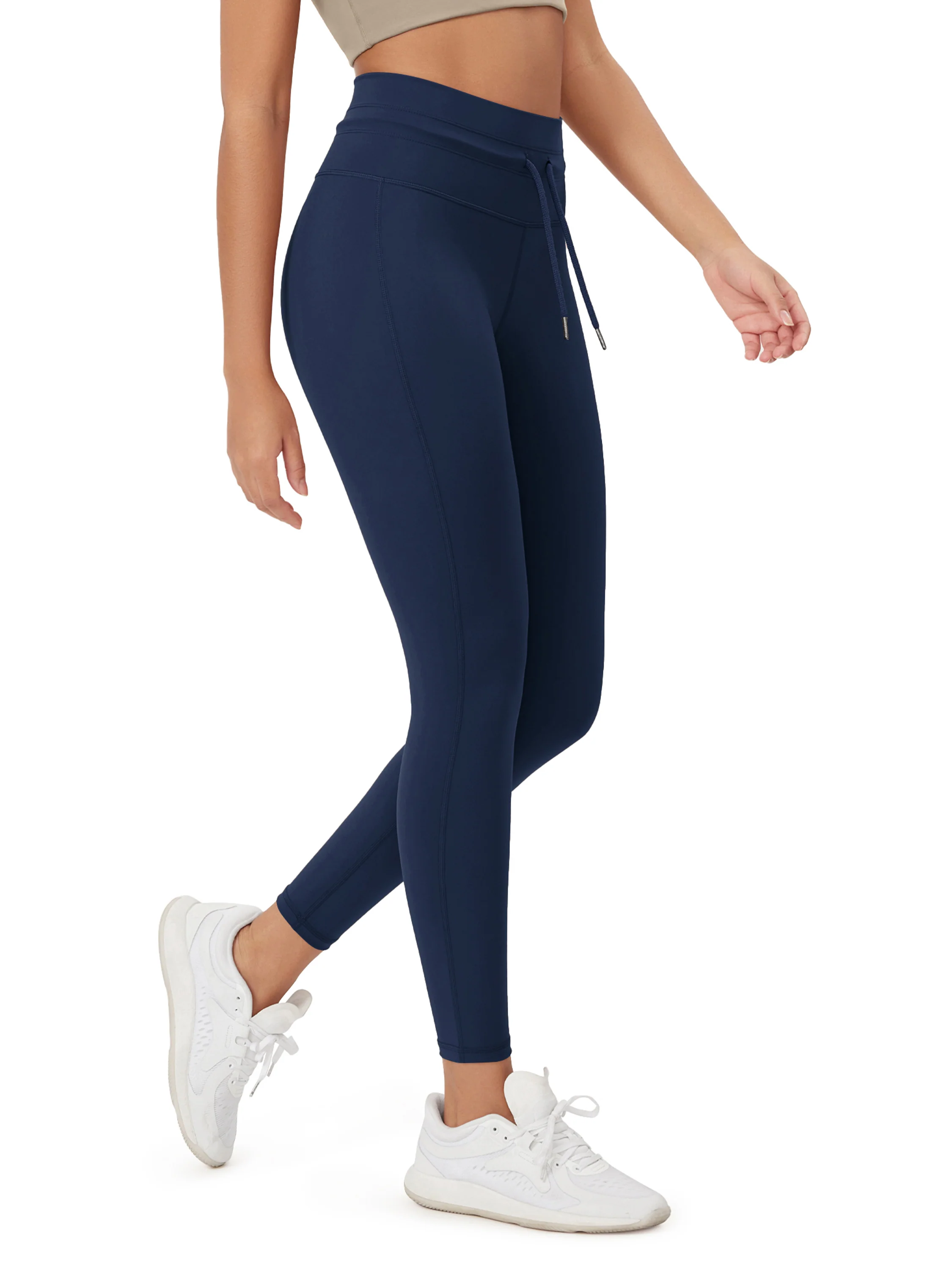 25" High Waist Workout Yoga Pants with Drawstring Tie - Image 60