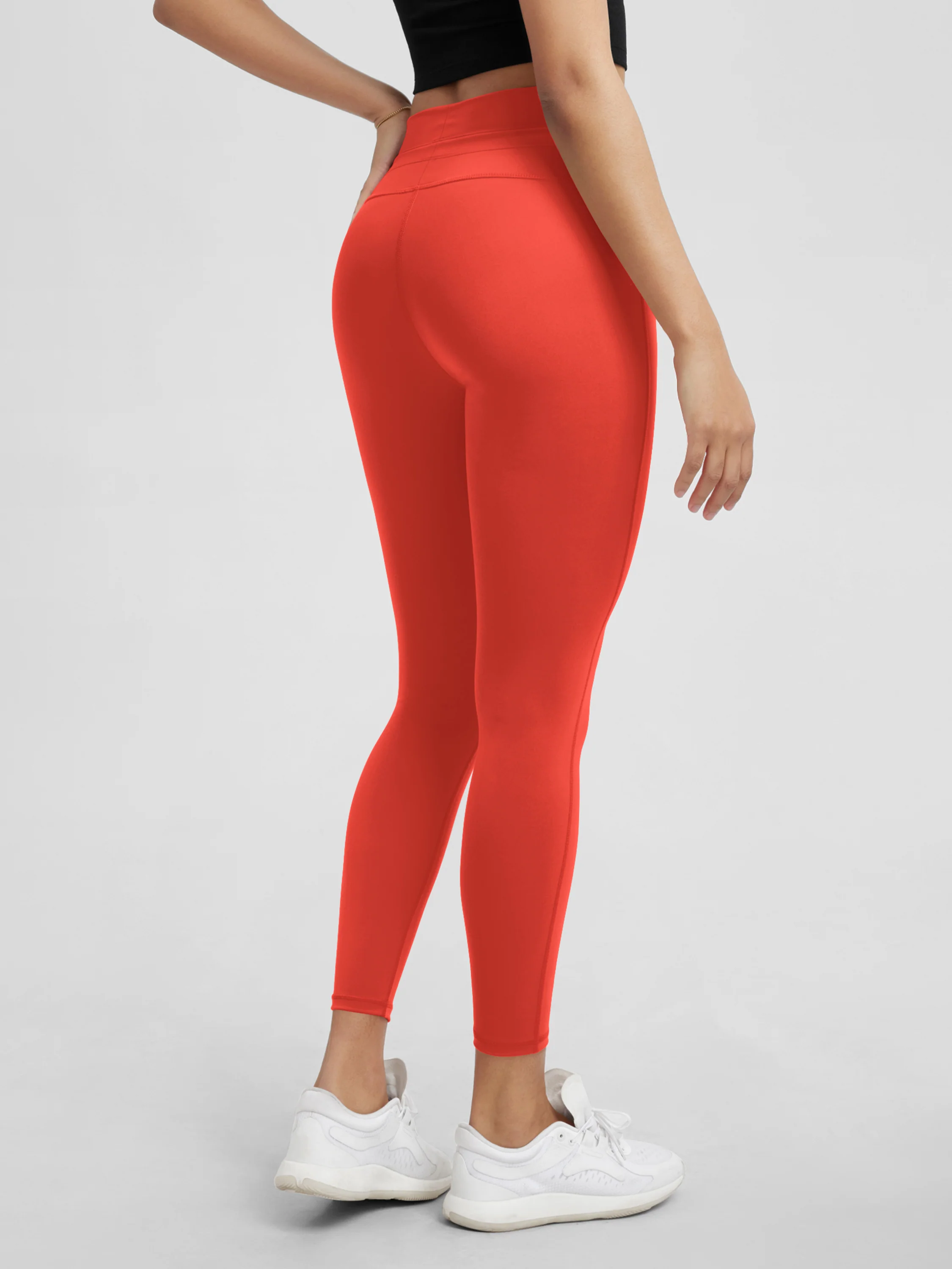 25" High Waist Workout Yoga Pants with Drawstring Tie - Image 69