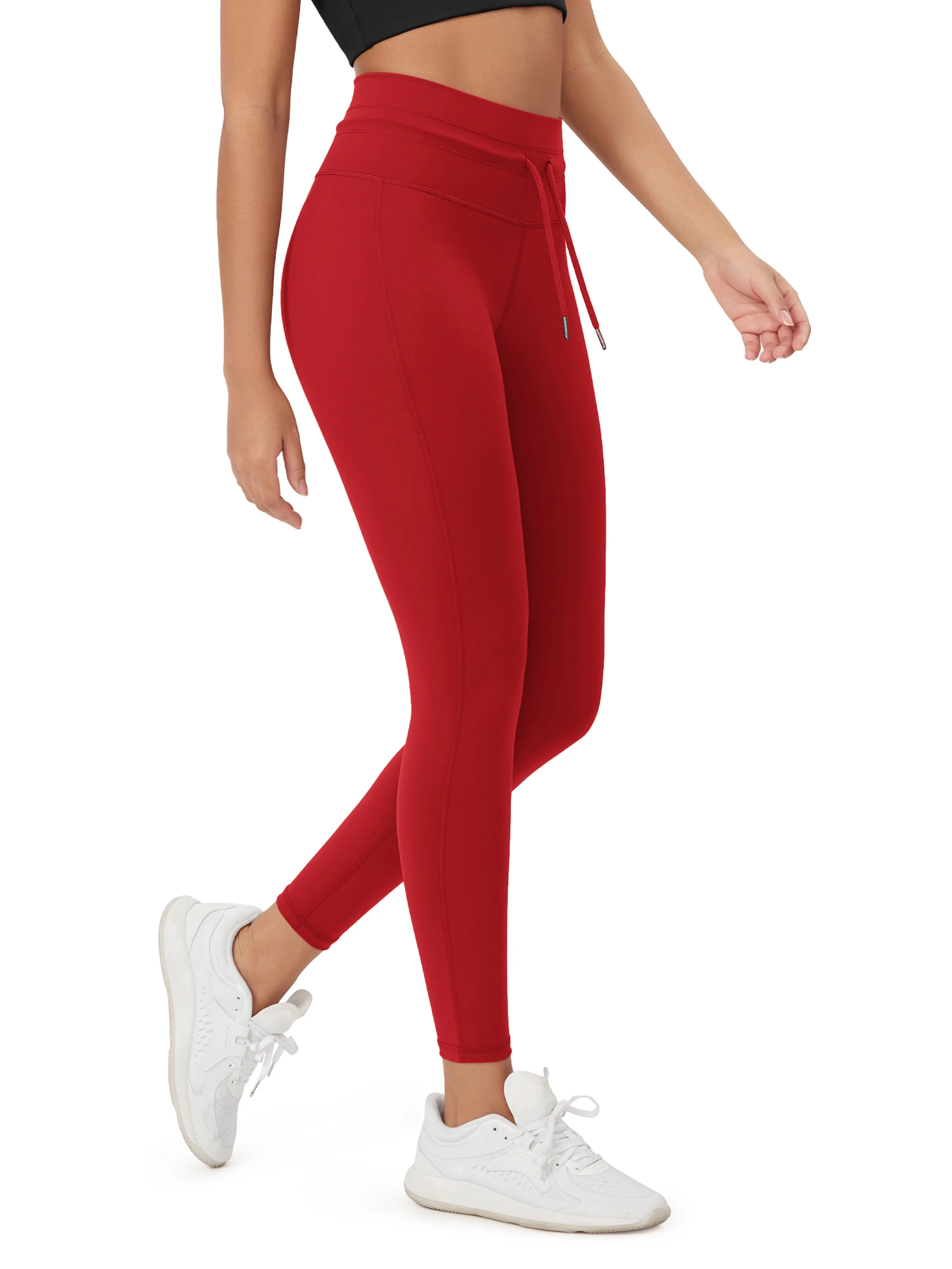 25" High Waist Workout Yoga Pants with Drawstring Tie - Image 75