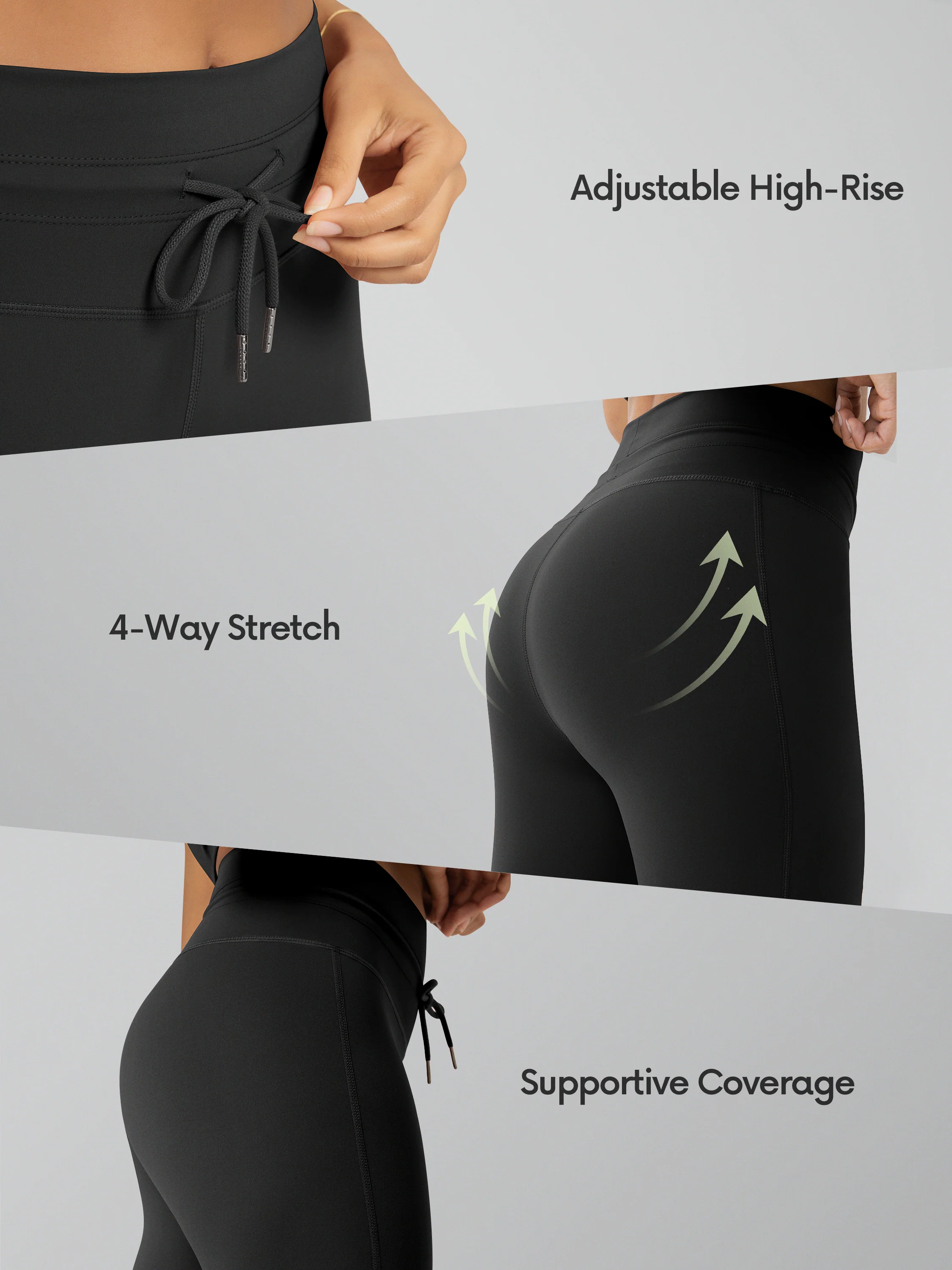 25" High Waist Workout Yoga Pants with Drawstring Tie - Image 8