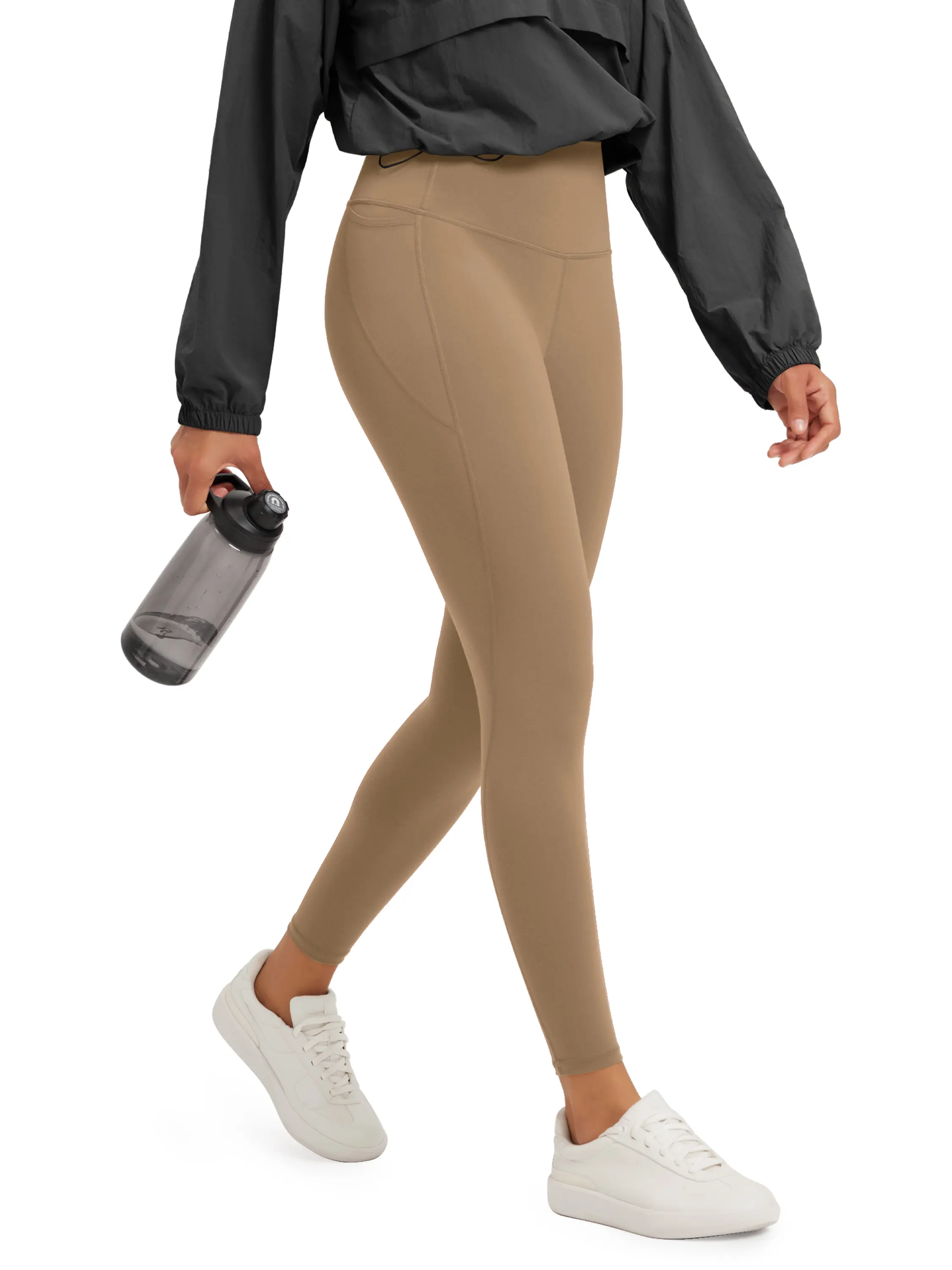 25" Tummy Control Compression Leggings with High-Positioned Pockets