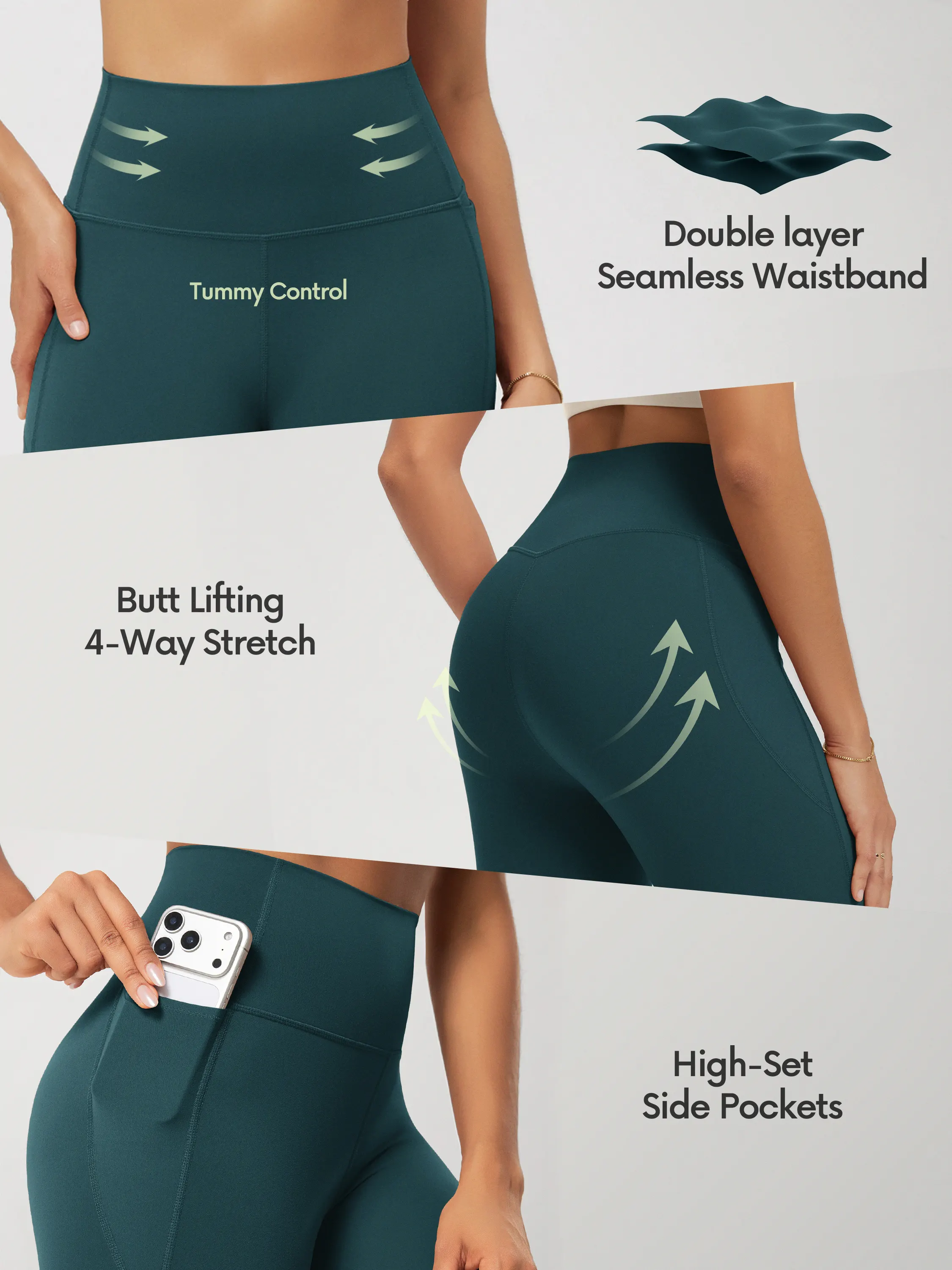 25" Tummy Control Compression Leggings with High-Positioned Pockets - Image 35