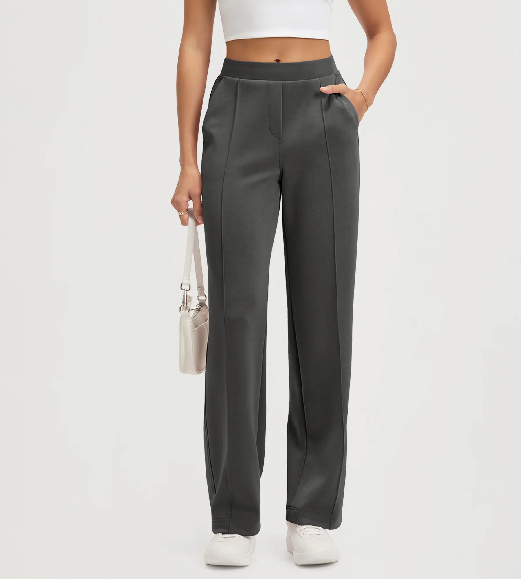 31" Modal Soft Classic Mid Rise Pants with Pockets - Image 12