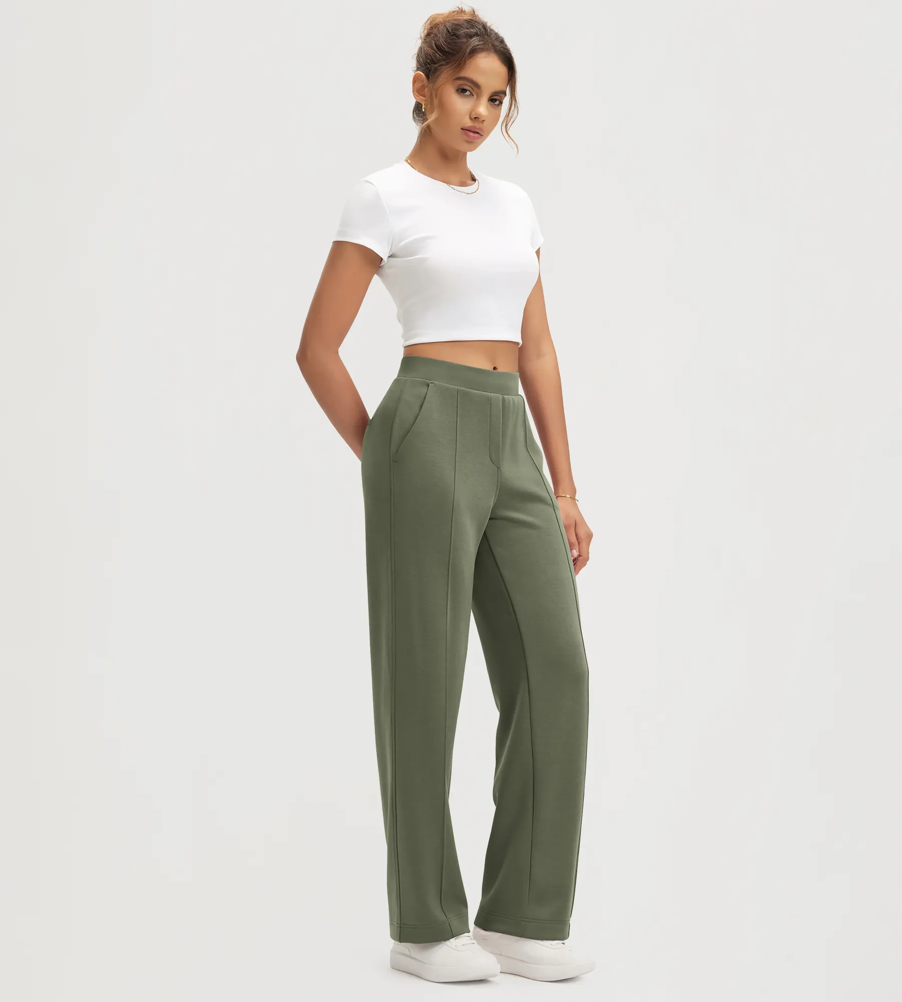 31" Modal Soft Classic Mid Rise Pants with Pockets - Image 16