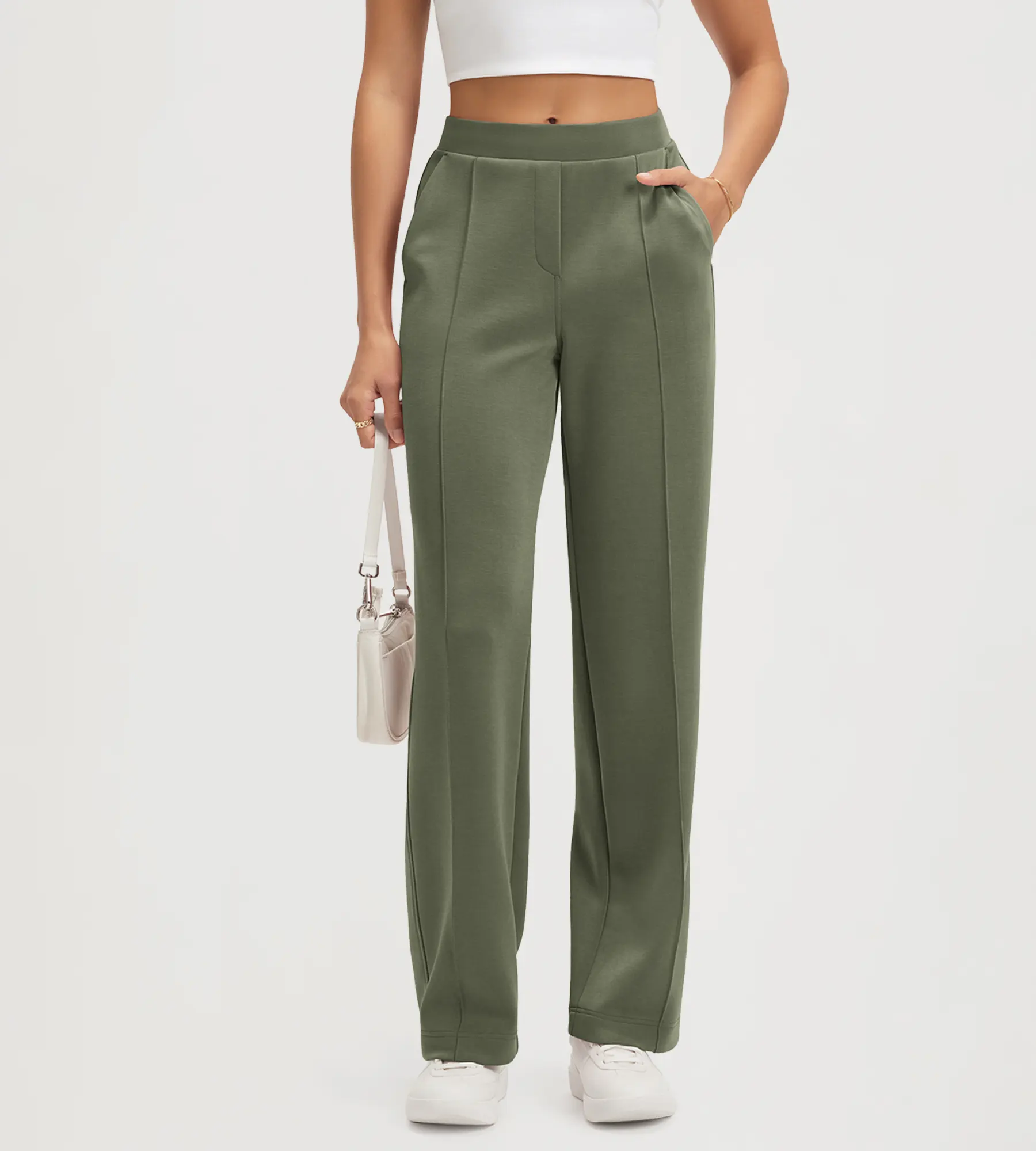 31" Modal Soft Classic Mid Rise Pants with Pockets - Image 17