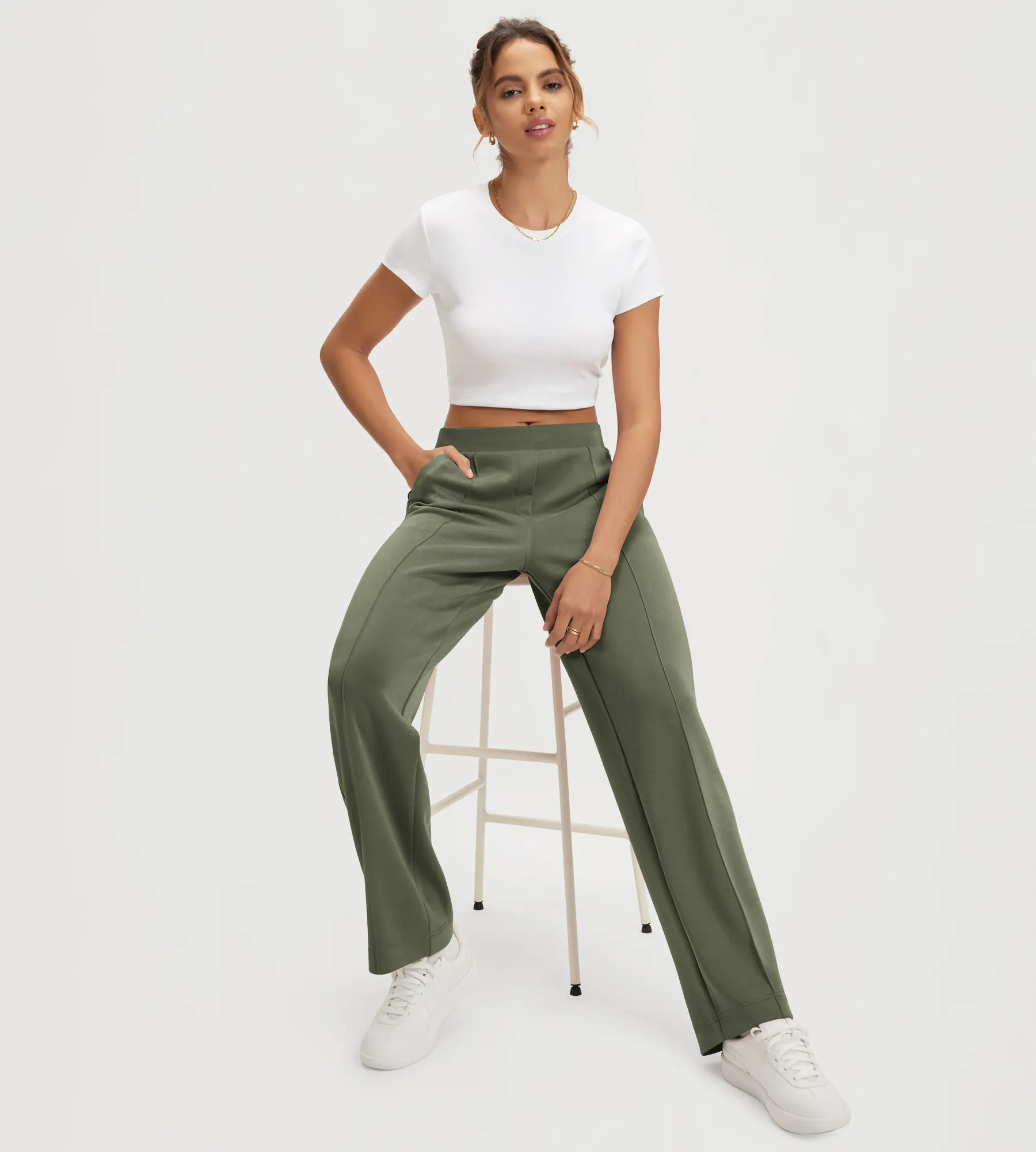 31" Modal Soft Classic Mid Rise Pants with Pockets - Image 19