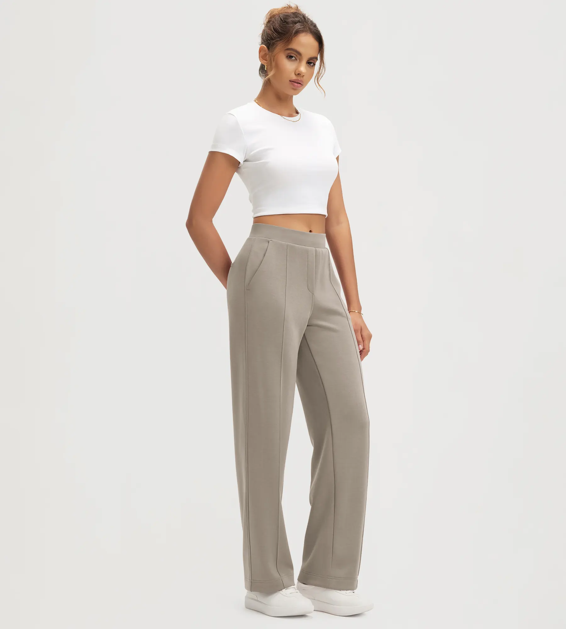 31" Modal Soft Classic Mid Rise Pants with Pockets - Image 2
