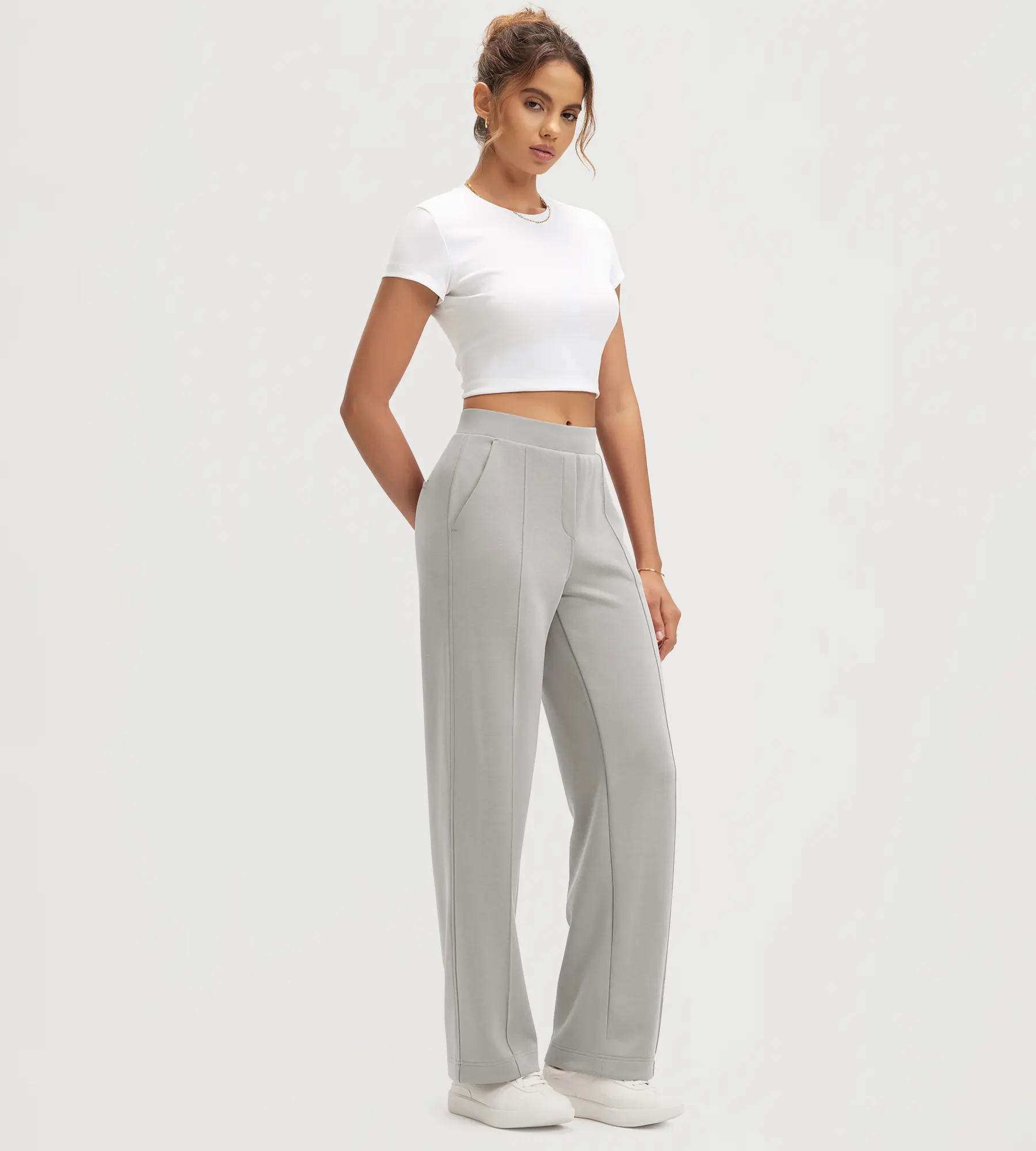 31" Modal Soft Classic Mid Rise Pants with Pockets - Image 31