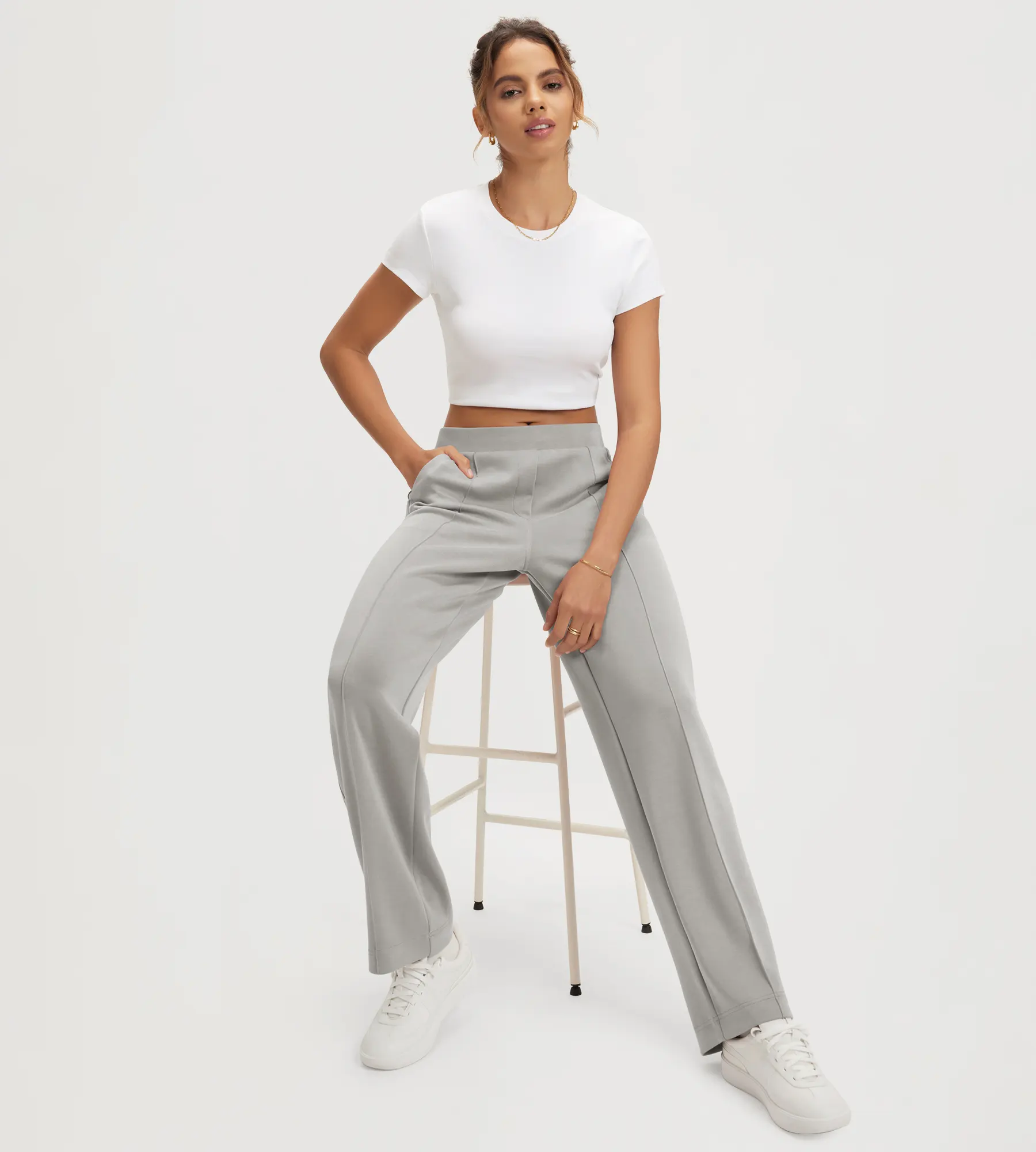31" Modal Soft Classic Mid Rise Pants with Pockets - Image 34