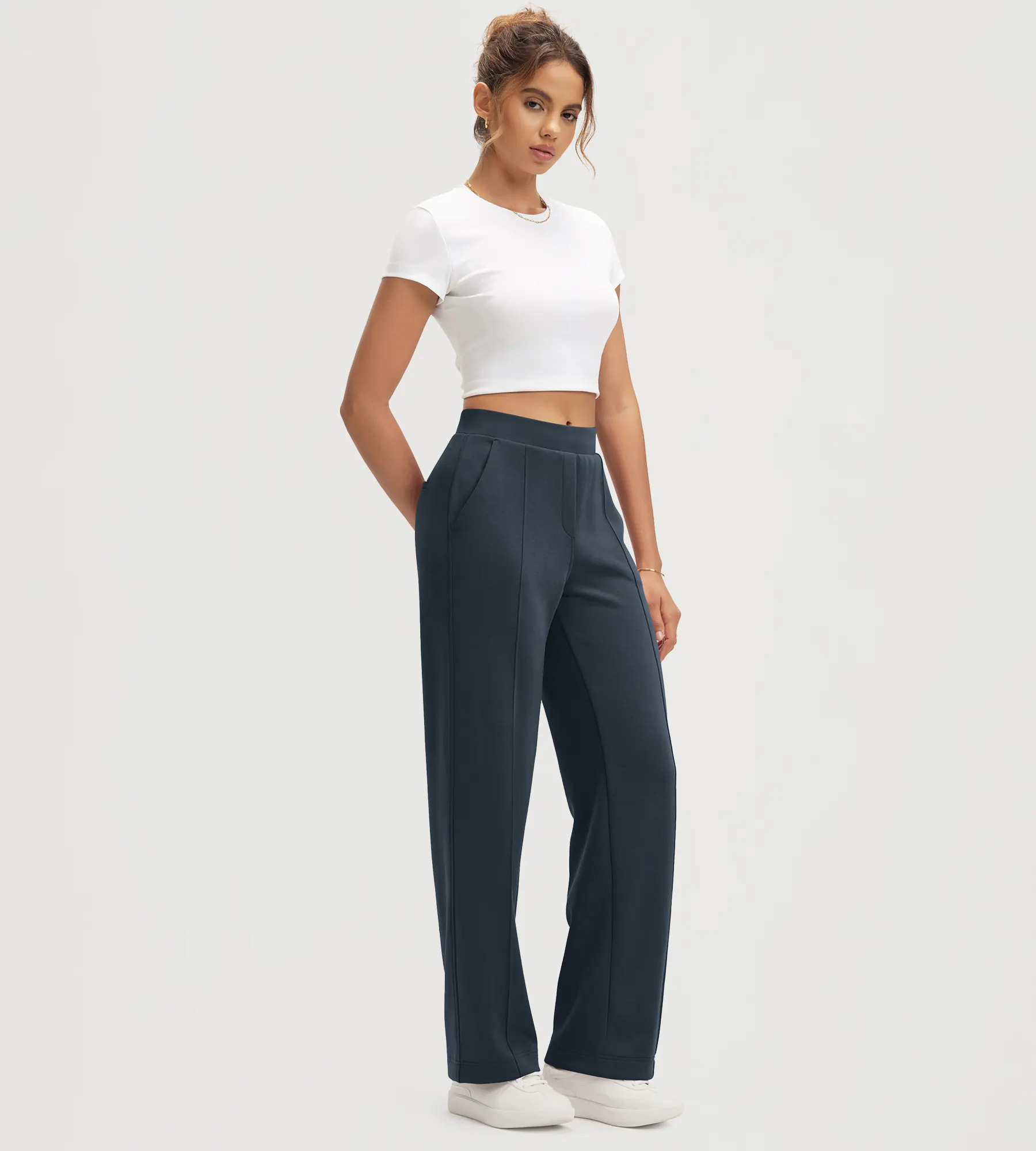 31" Modal Soft Classic Mid Rise Pants with Pockets - Image 36
