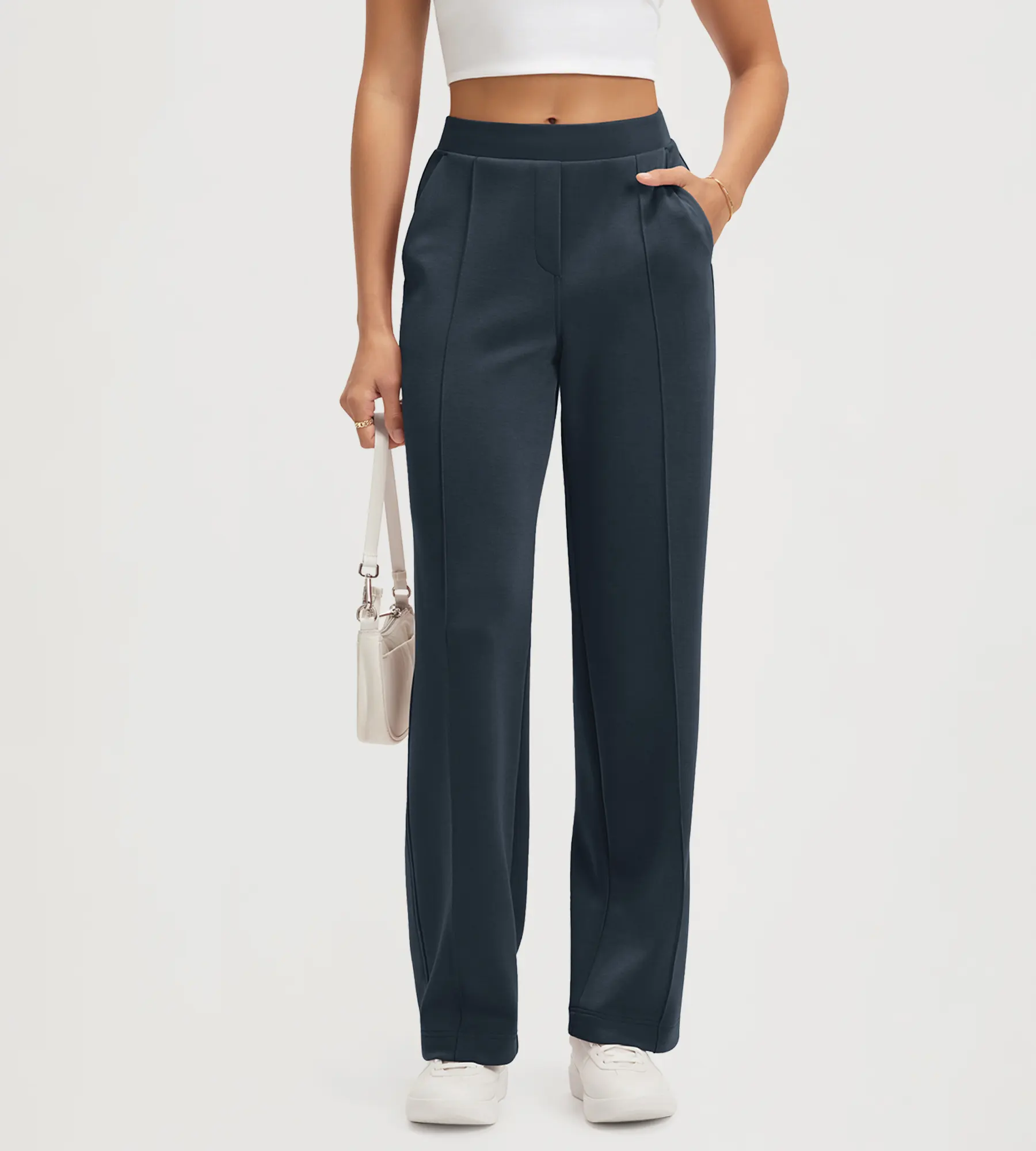 31" Modal Soft Classic Mid Rise Pants with Pockets - Image 37