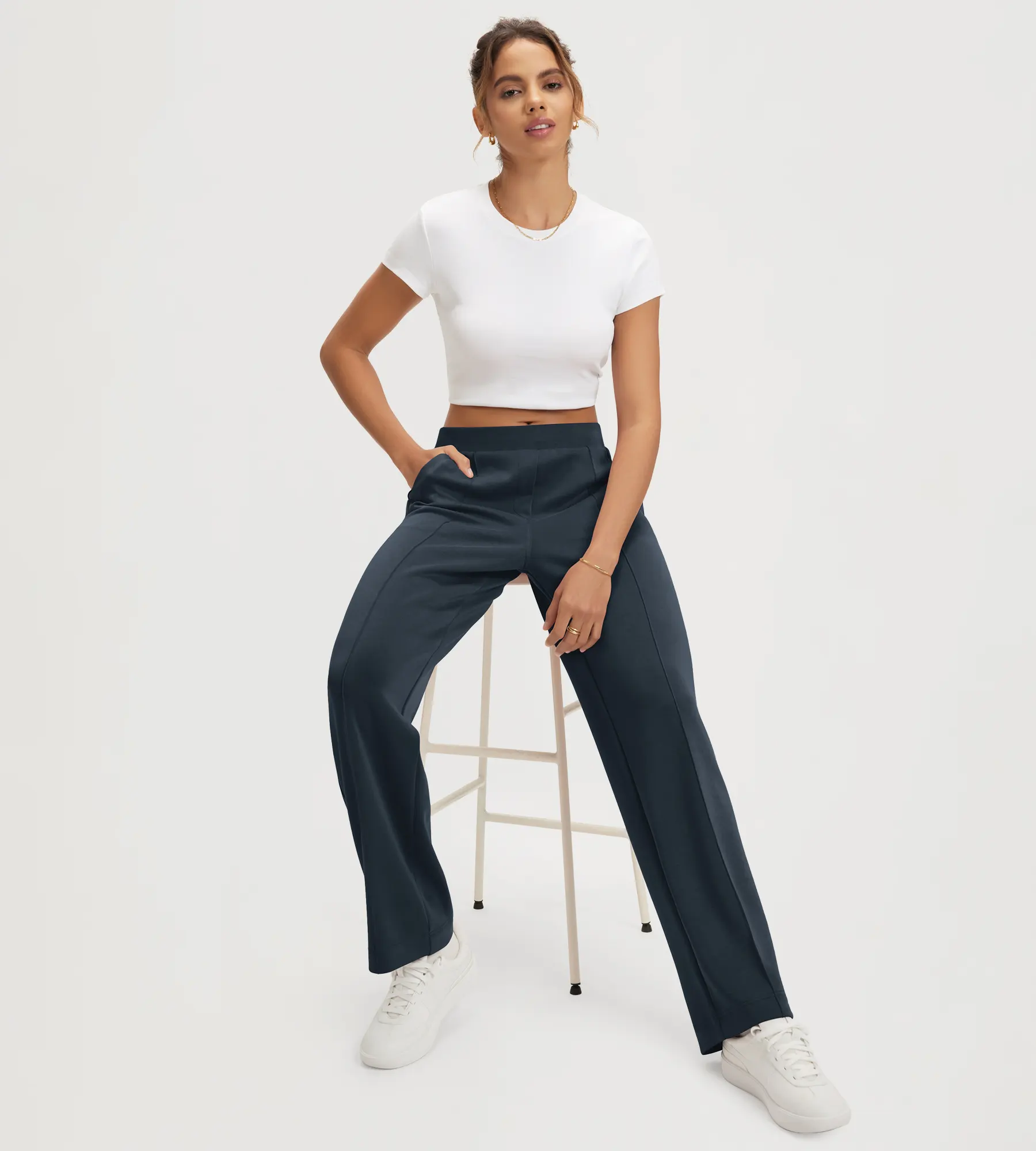 31" Modal Soft Classic Mid Rise Pants with Pockets - Image 39