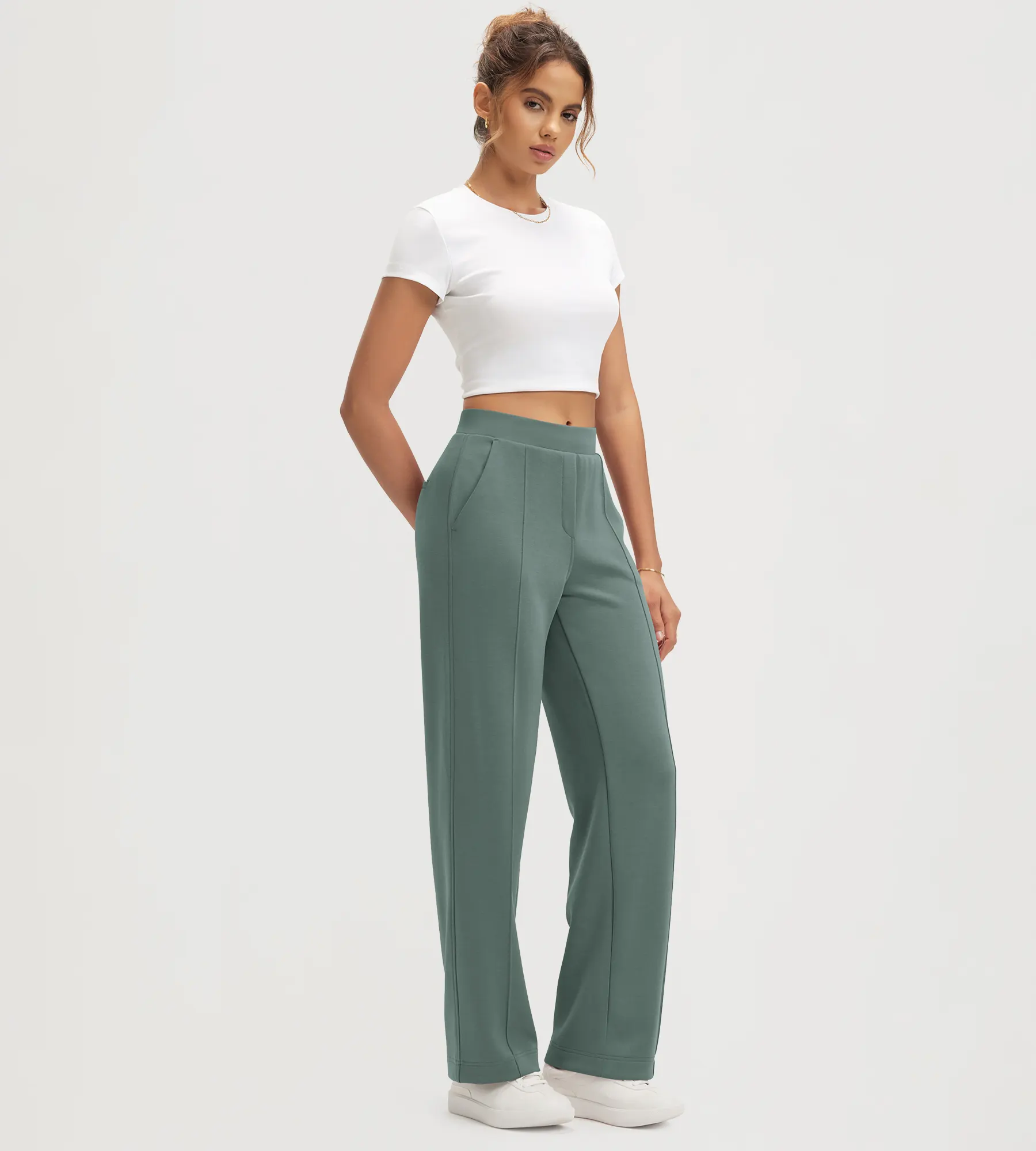 31" Modal Soft Classic Mid Rise Pants with Pockets - Image 46