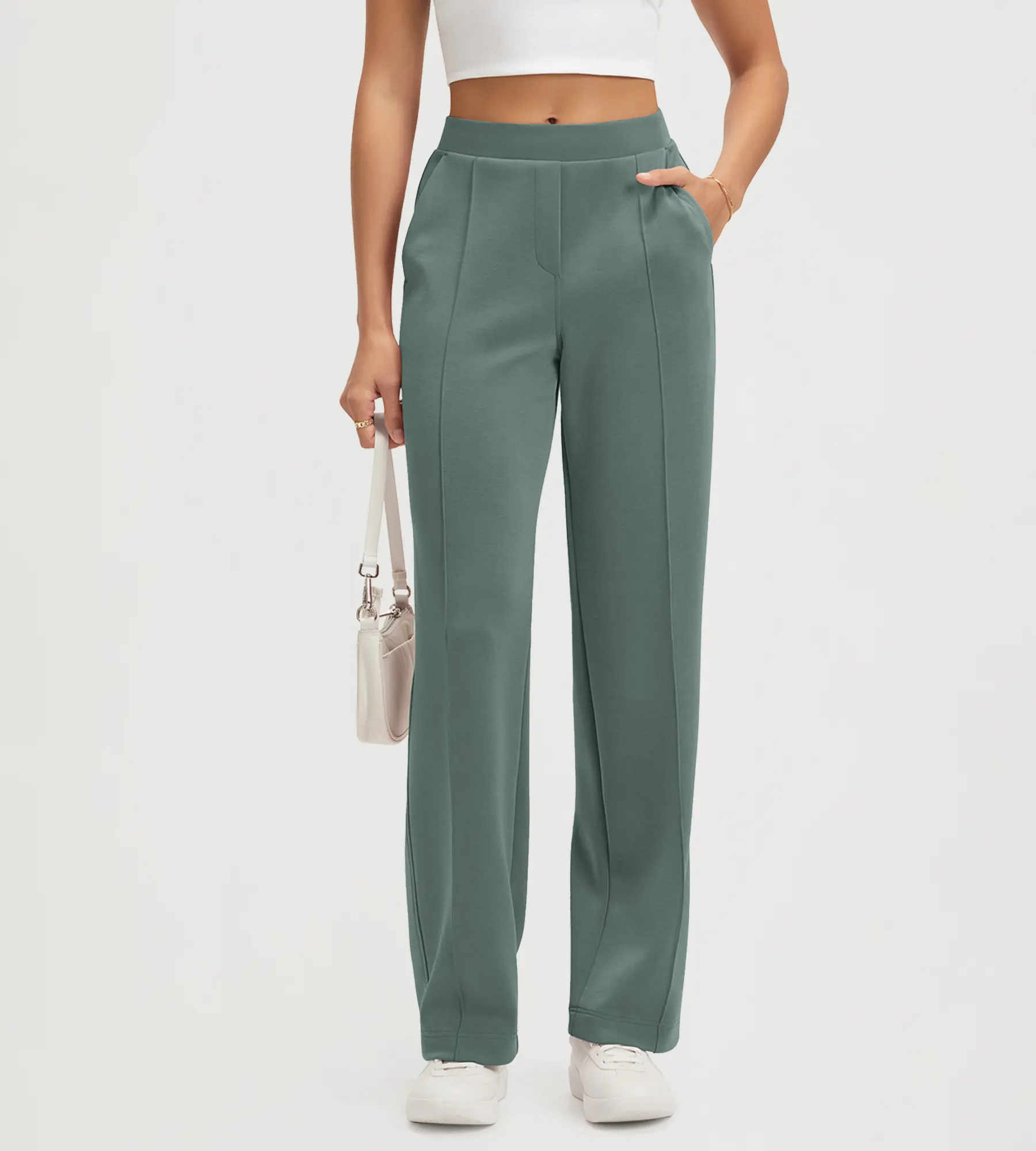 31" Modal Soft Classic Mid Rise Pants with Pockets - Image 47