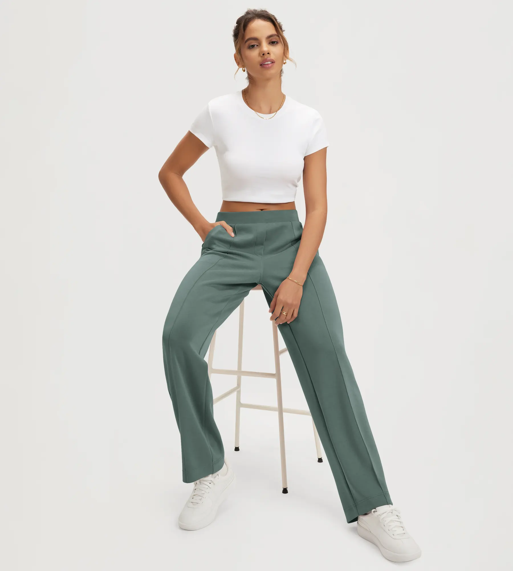 31" Modal Soft Classic Mid Rise Pants with Pockets - Image 49
