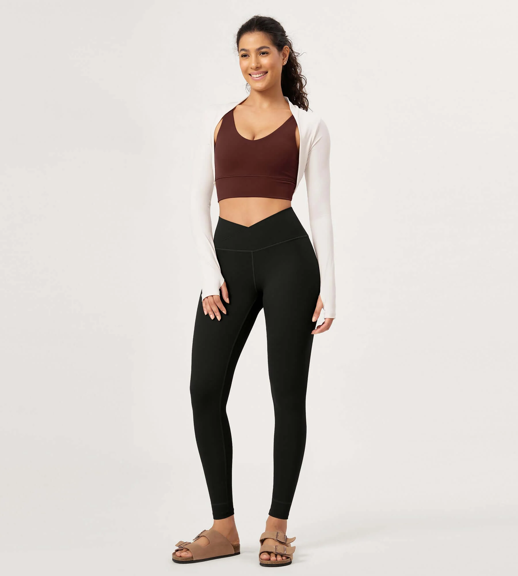 28" Buttery Soft Cross Waist Lounge Yoga Leggings - Image 11