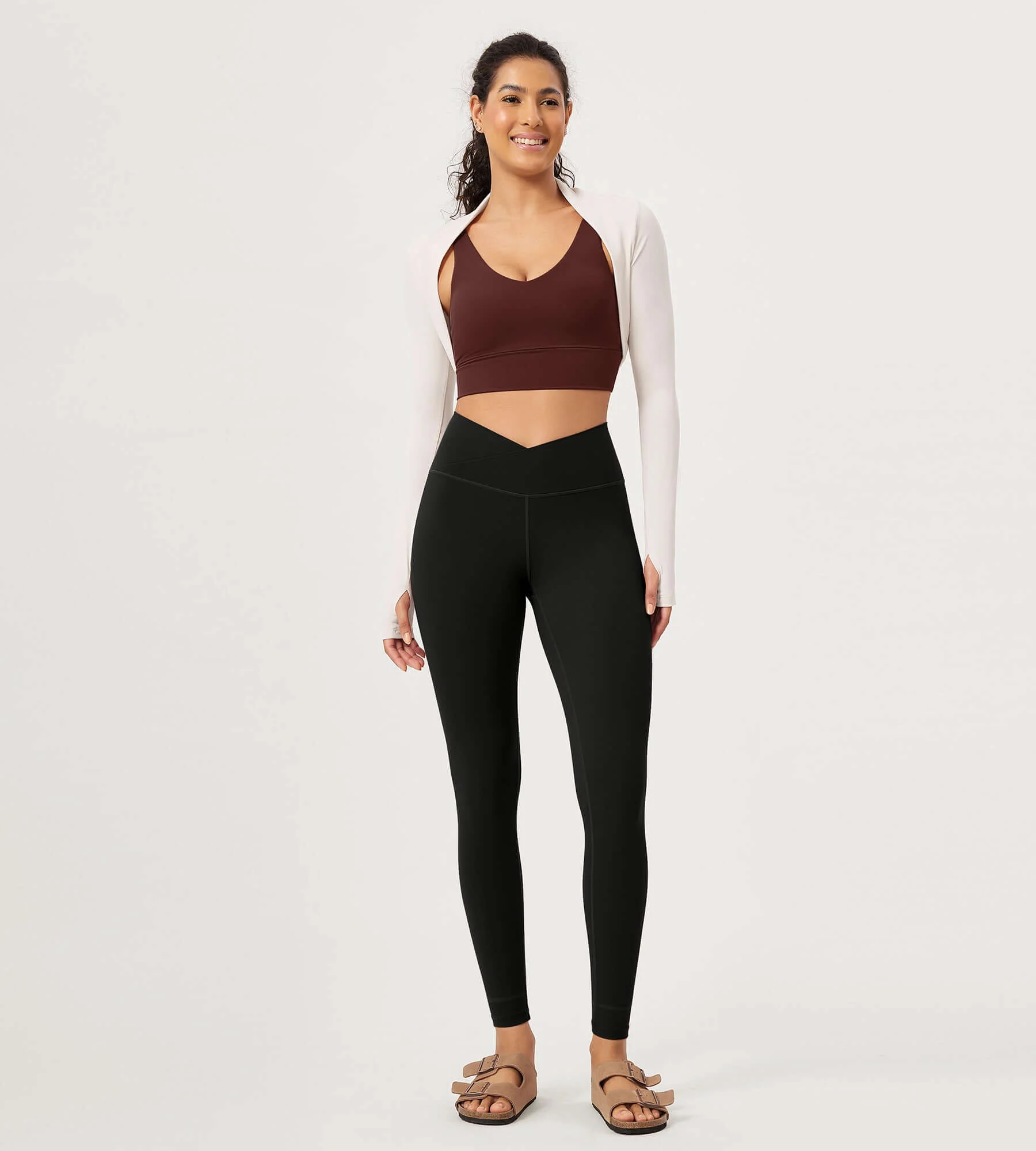 28" Buttery Soft Cross Waist Lounge Yoga Leggings - Image 12