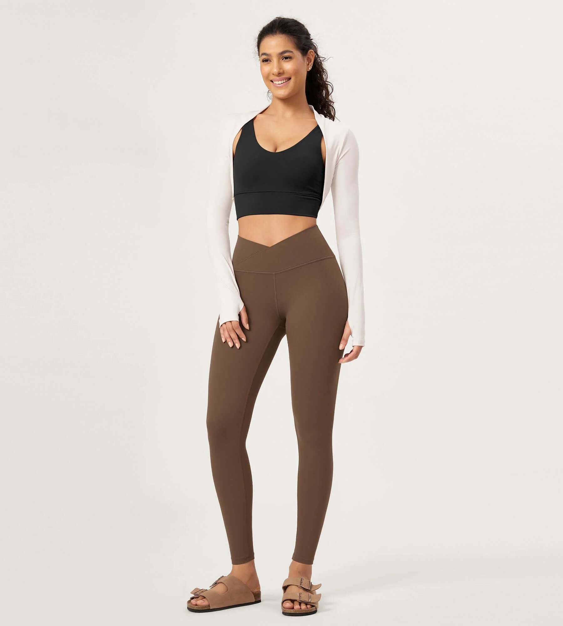 28" Buttery Soft Cross Waist Lounge Yoga Leggings - Image 19