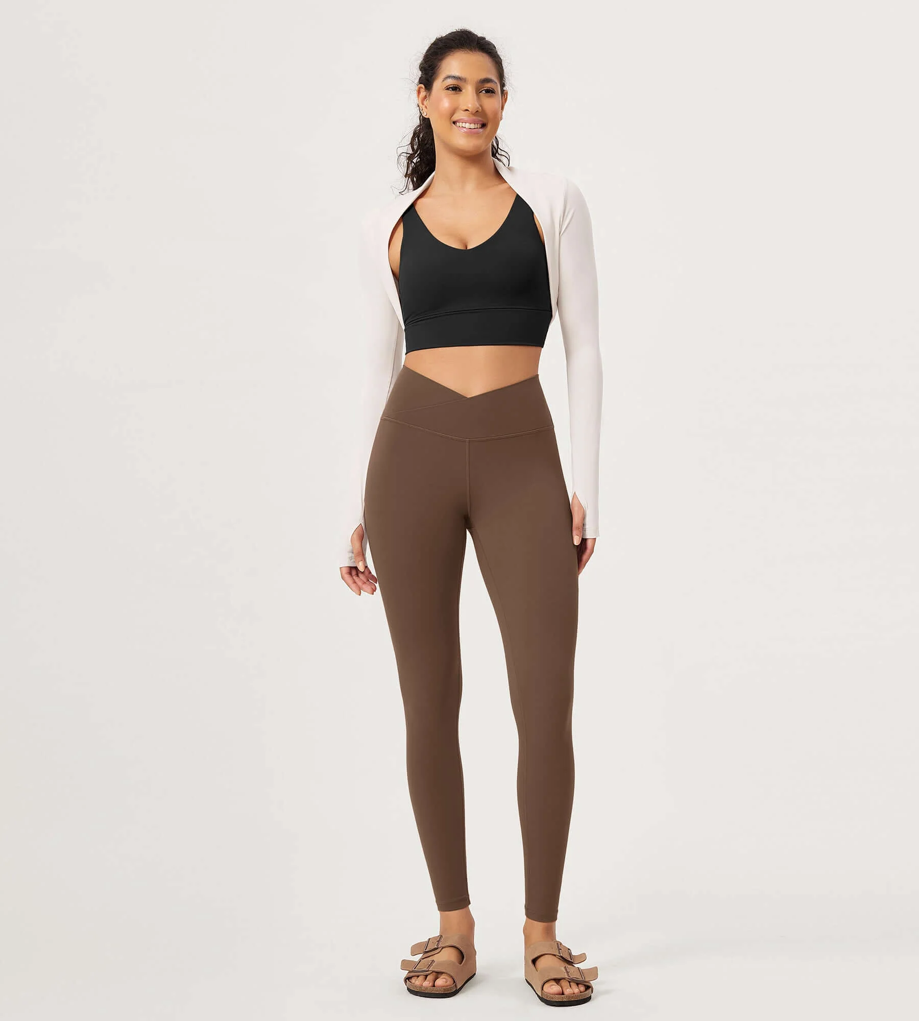 28" Buttery Soft Cross Waist Lounge Yoga Leggings - Image 20