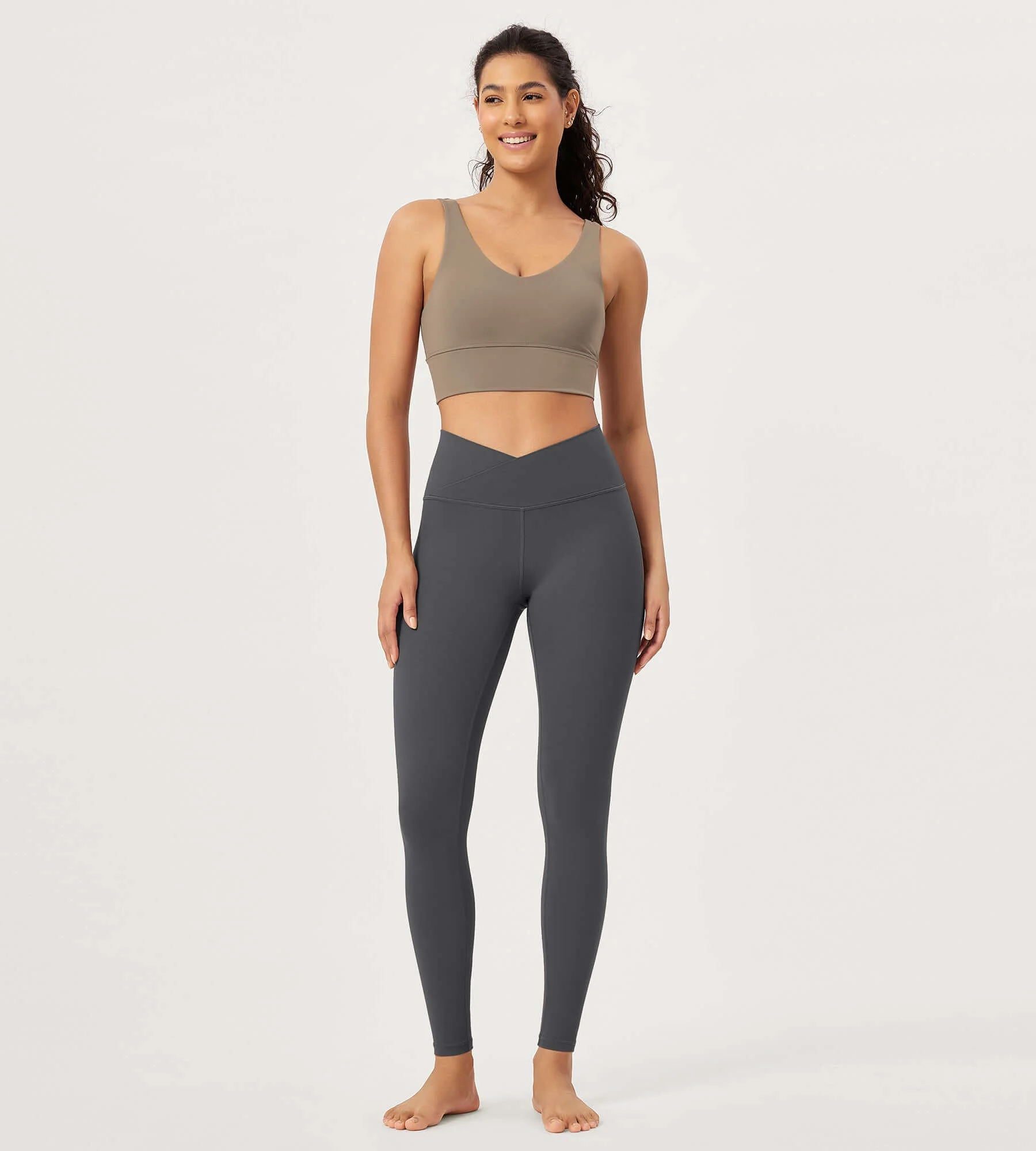 28" Buttery Soft Cross Waist Lounge Yoga Leggings - Image 21