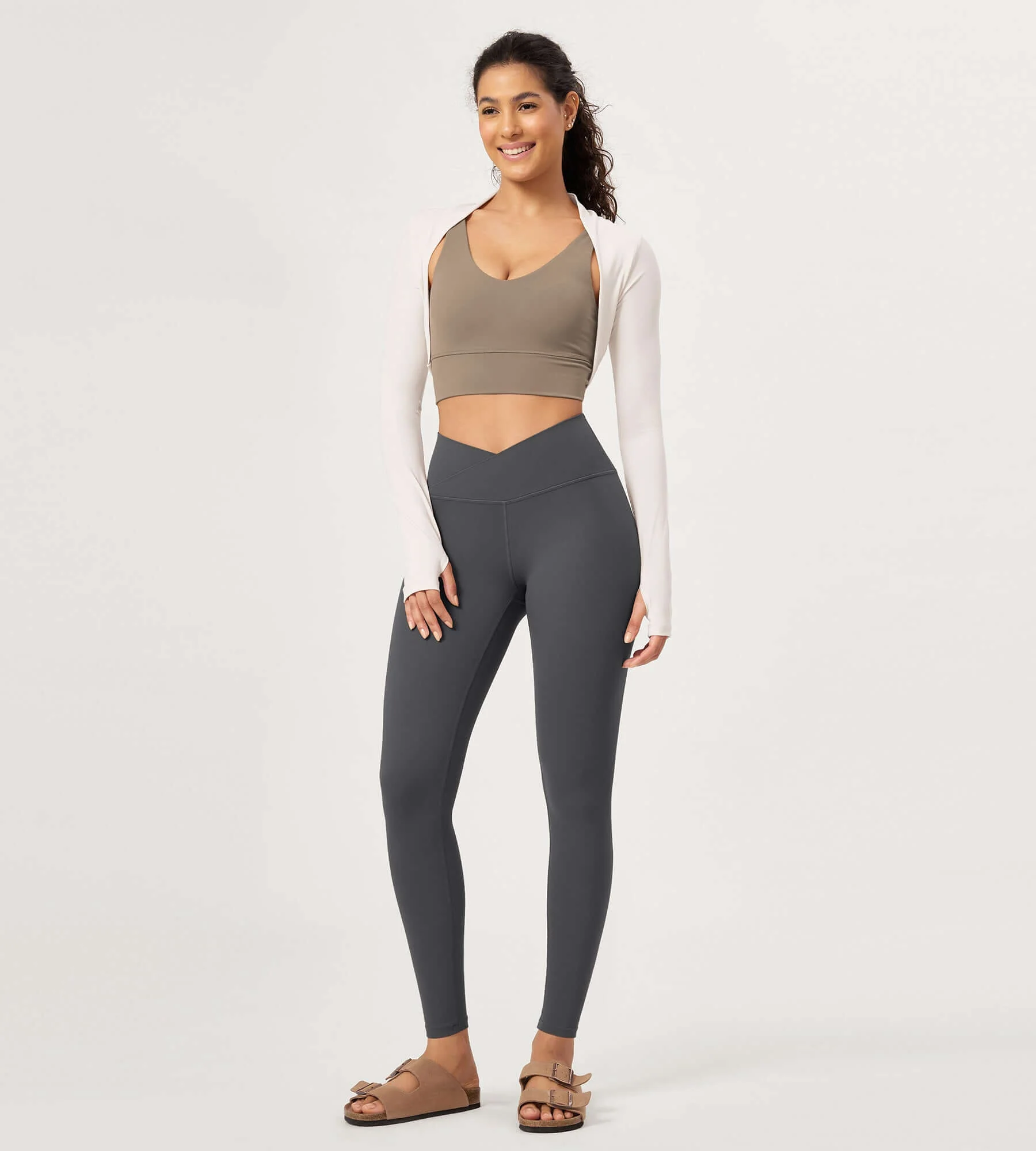 28" Buttery Soft Cross Waist Lounge Yoga Leggings - Image 27
